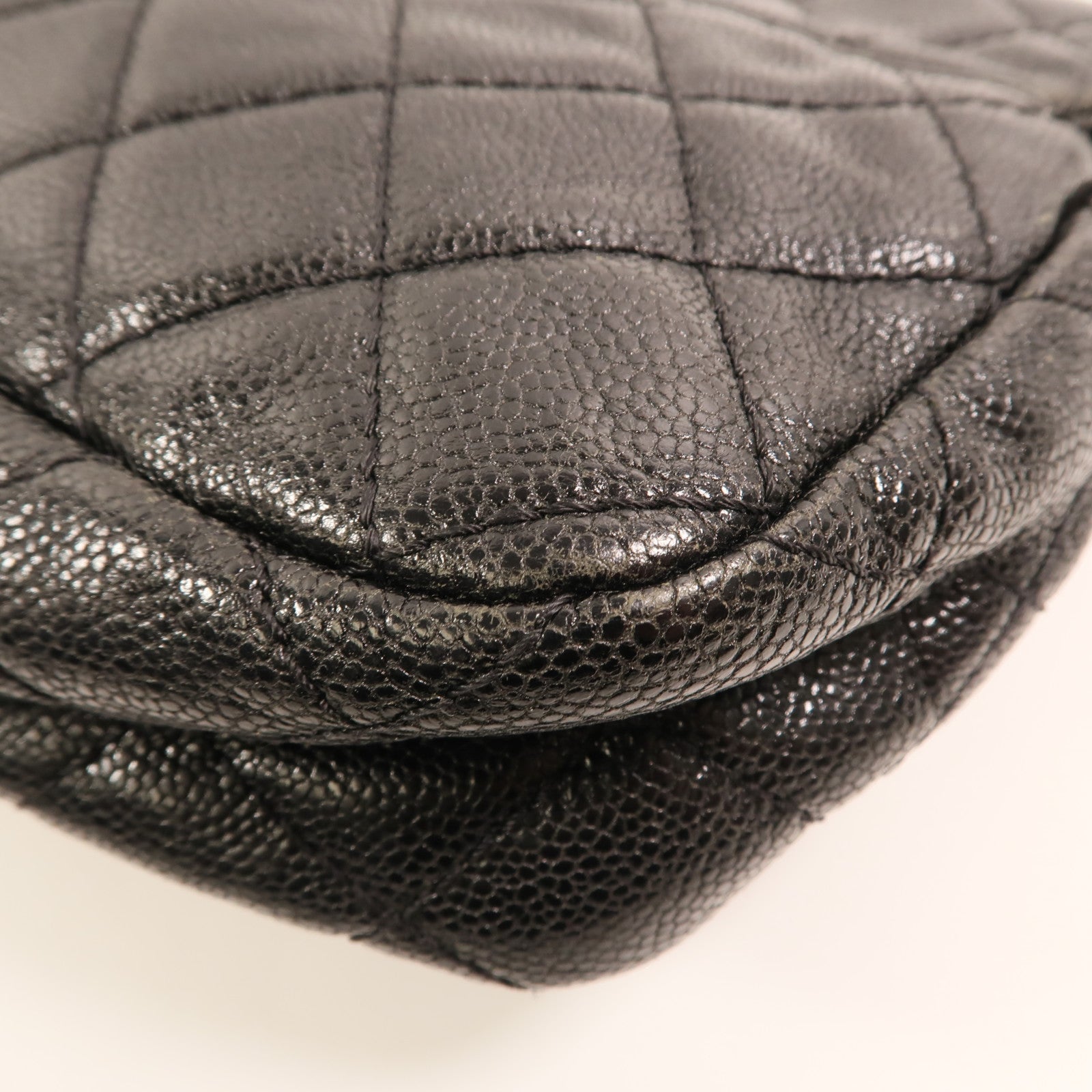 CHANEL 牛皮皮革Chain Shoulder銀扣鏈帶肩背袋