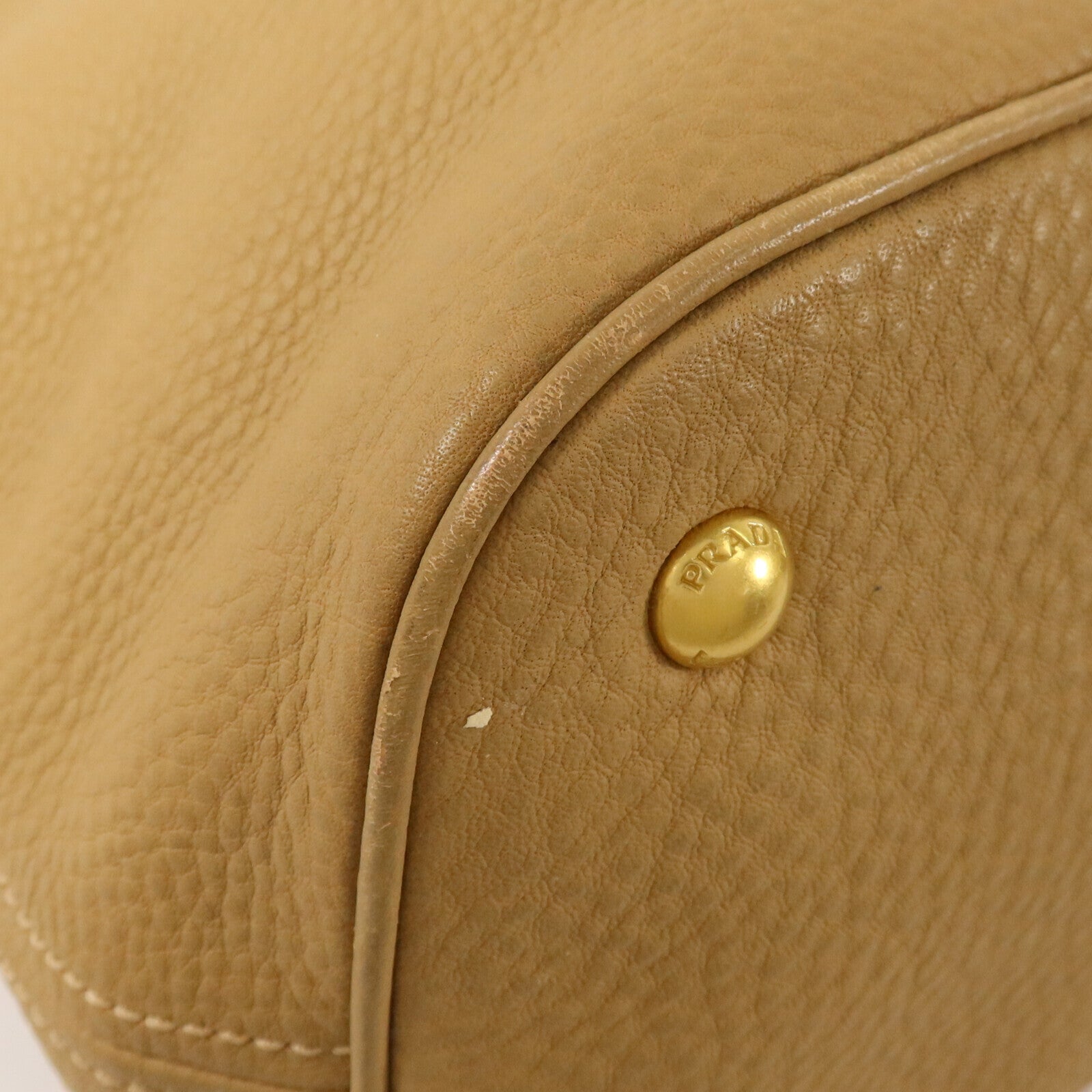 PRADA 牛皮皮革Hobo Bag金扣肩背袋