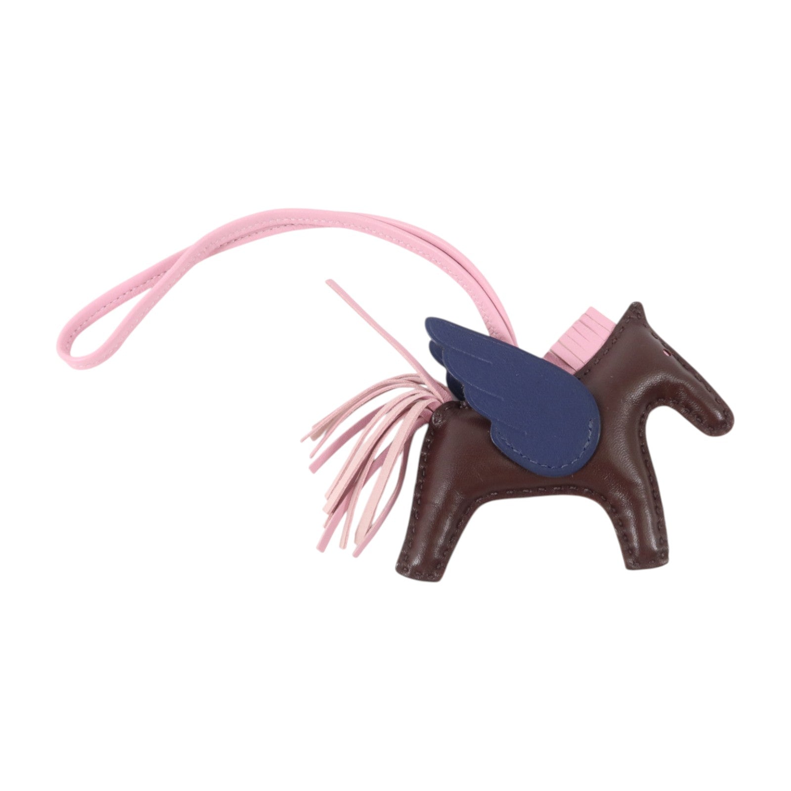 HERMES Milo皮革/Swift皮革Rodeo Pegase PM掛飾Rouge Sellier/Bleu Saphir/Mauve Sylvestre