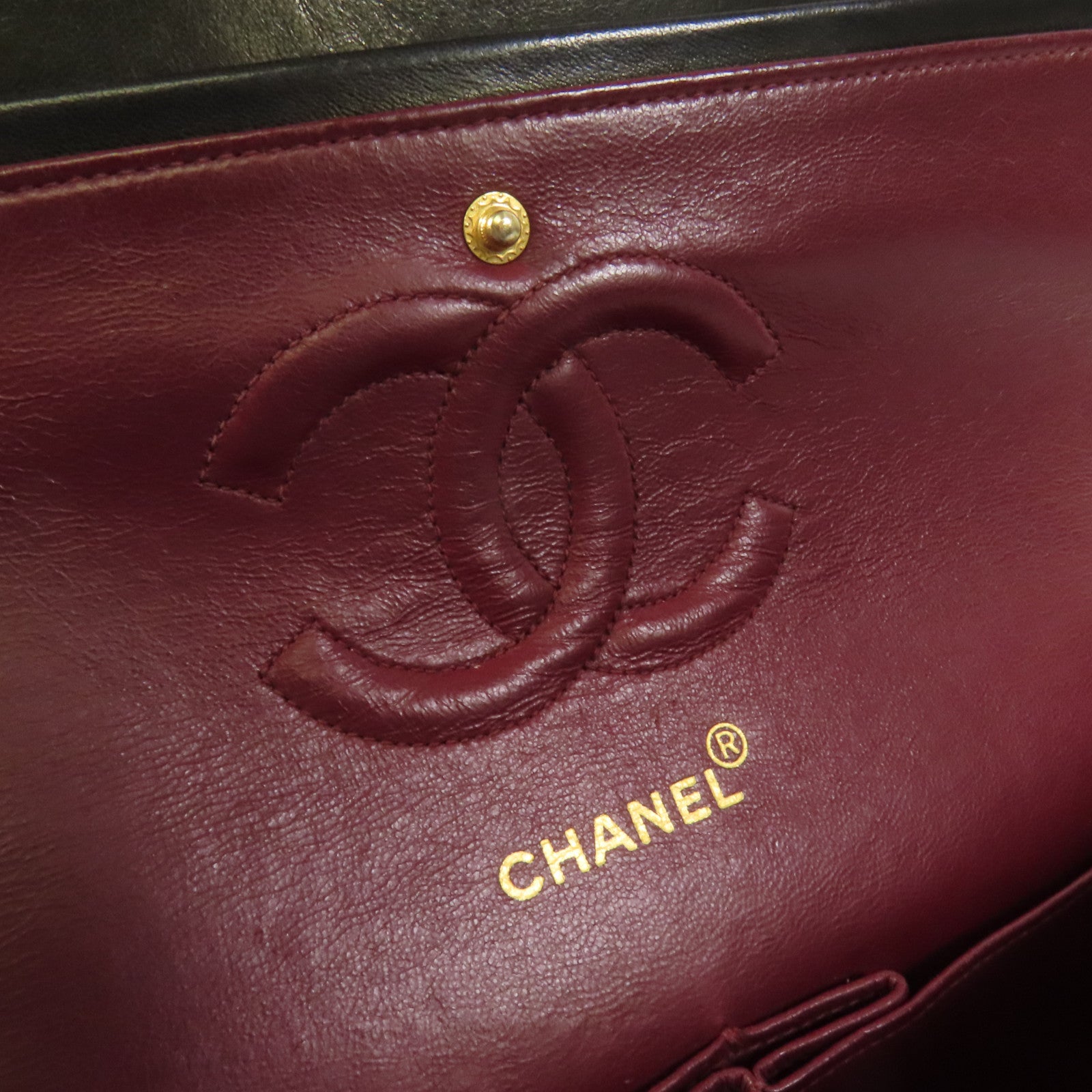 CHANEL 羊皮皮革Vintage Classic 25金扣鏈帶肩背袋