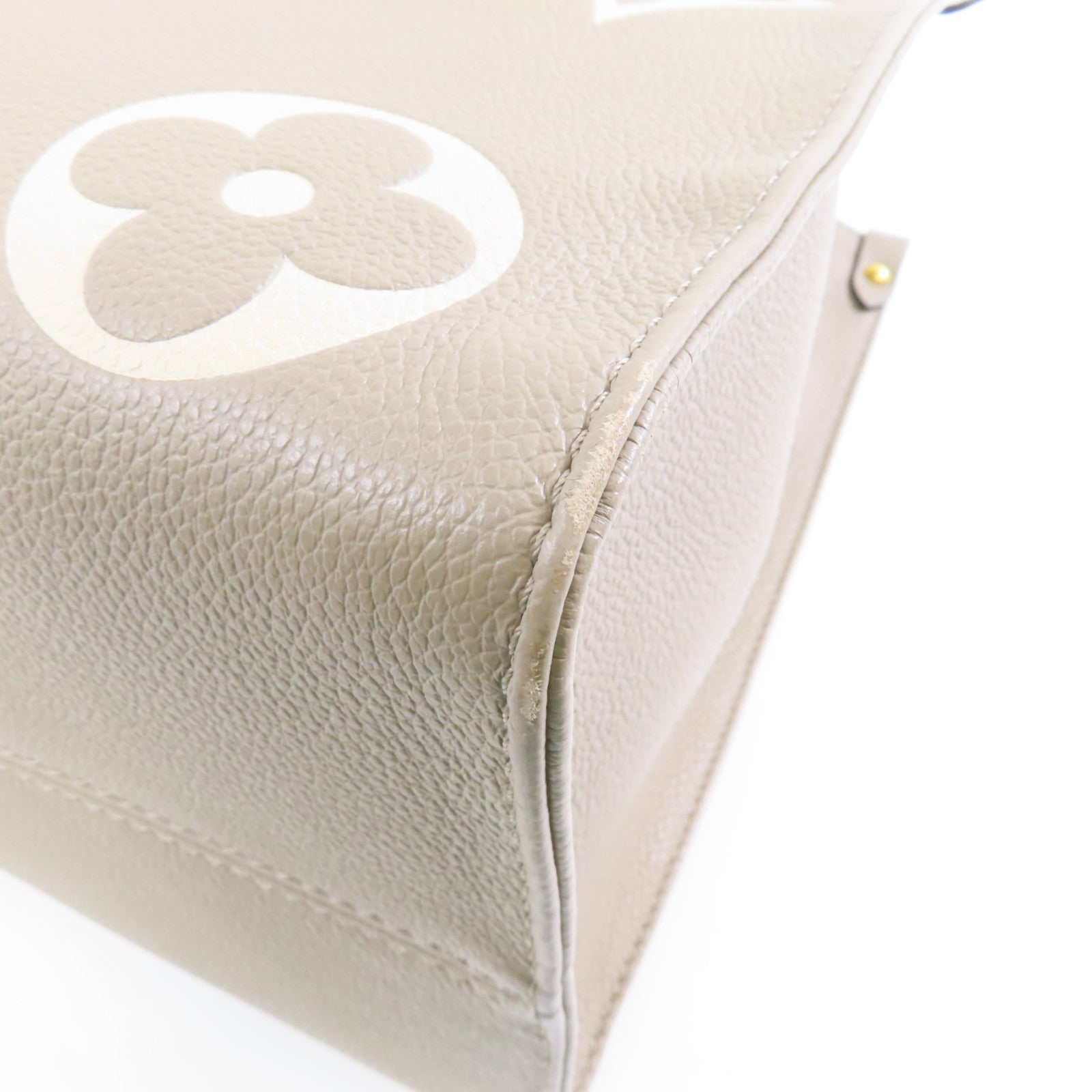 LOUIS VUITTON Monogram Empreinte OnTheGo金扣手挽肩背兩用袋米色