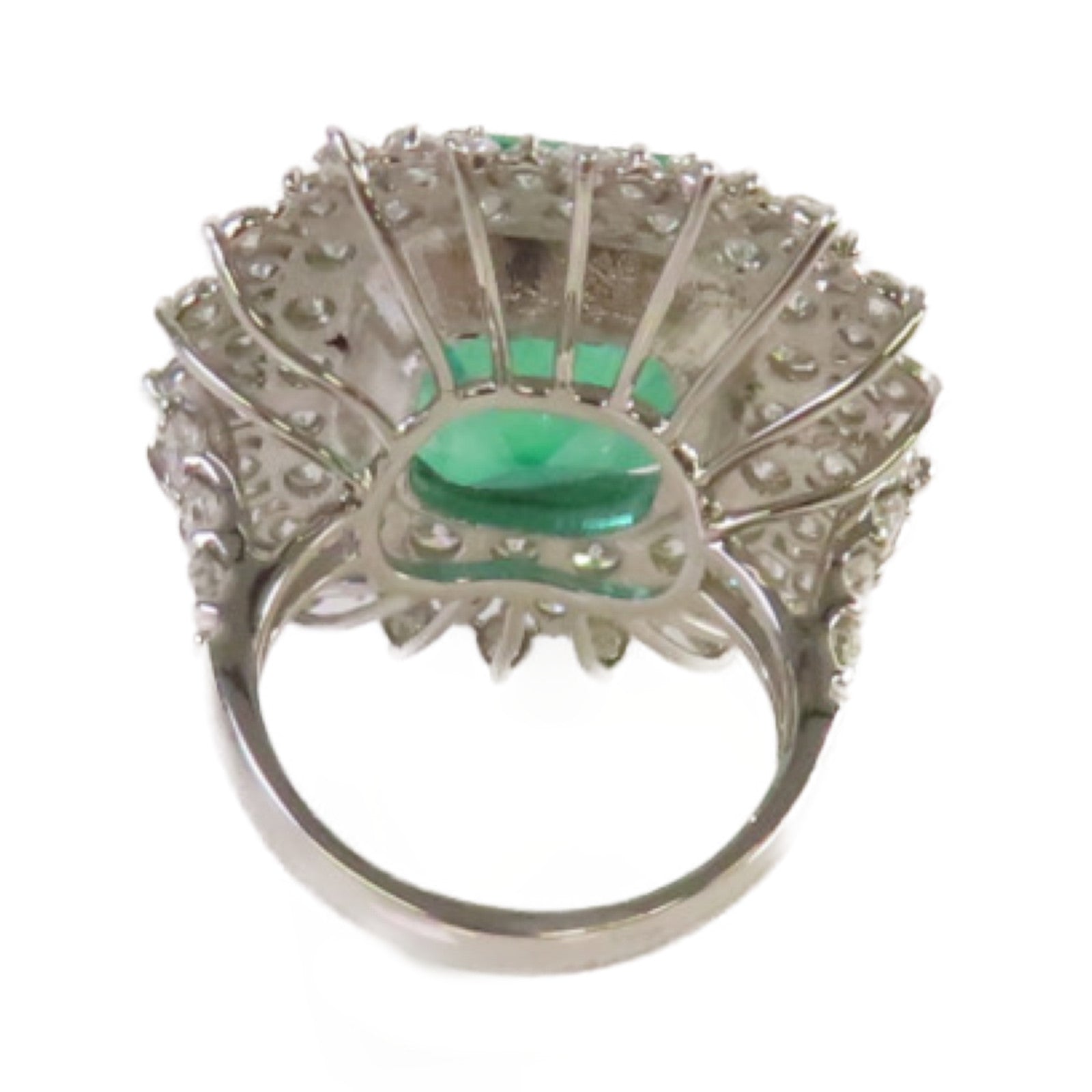 JEWELRY 【激減優惠】PT950鉑金/16.176ct綠寶石/3.94ct鑽石Emerald Ring戒指US#5.75
