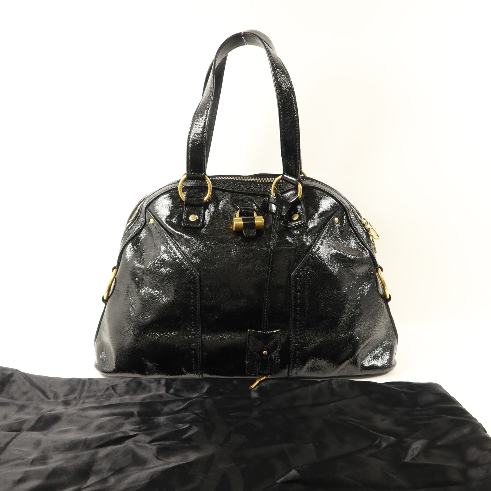 YVES SAINT LAURENT 漆皮皮革Muse Shoulder Bag肩背袋