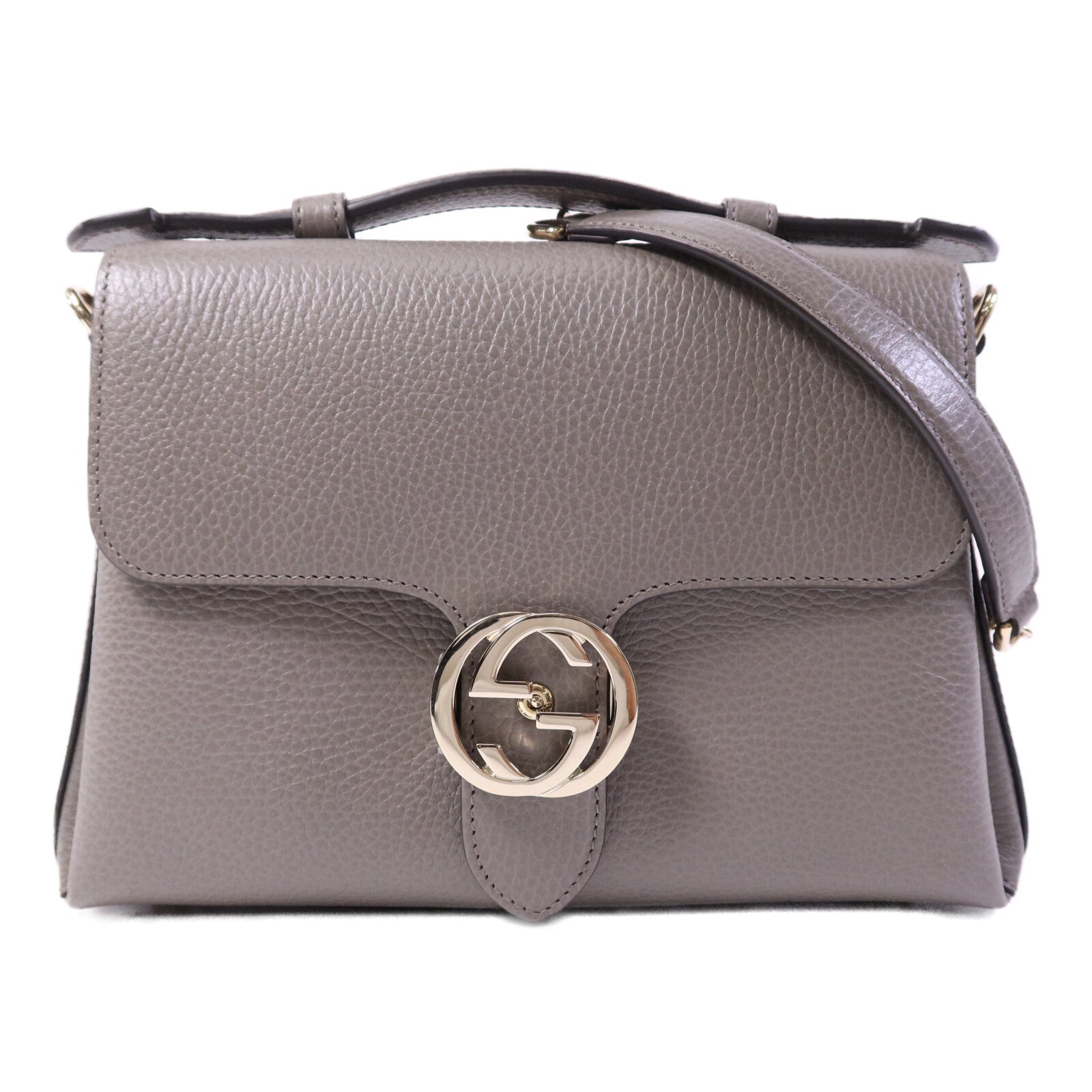 GUCCI 牛皮皮革Interlocking G Chain Bag金扣鏈帶肩背袋