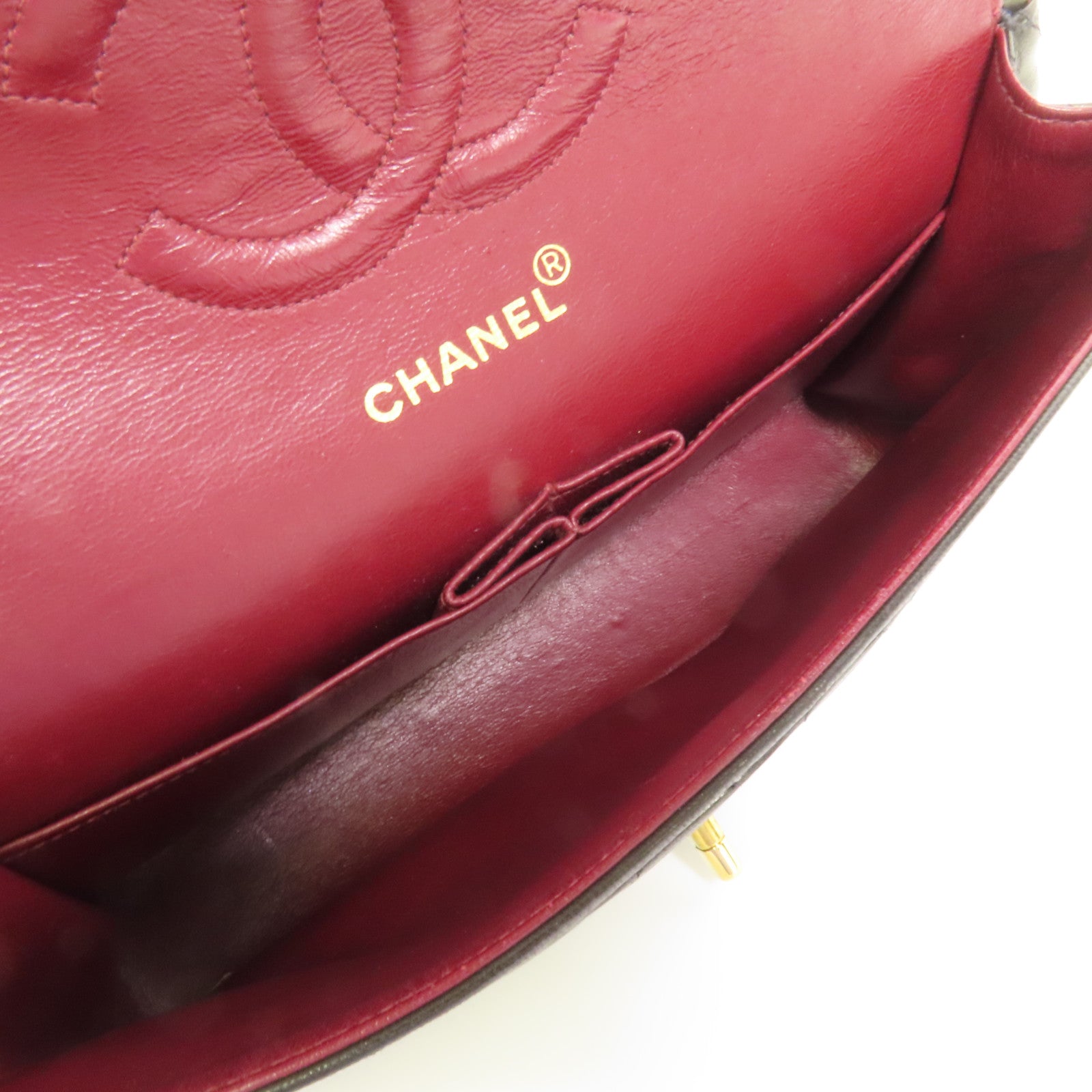 CHANEL 羊皮皮革Vintage Classic 25金扣鏈帶肩背袋