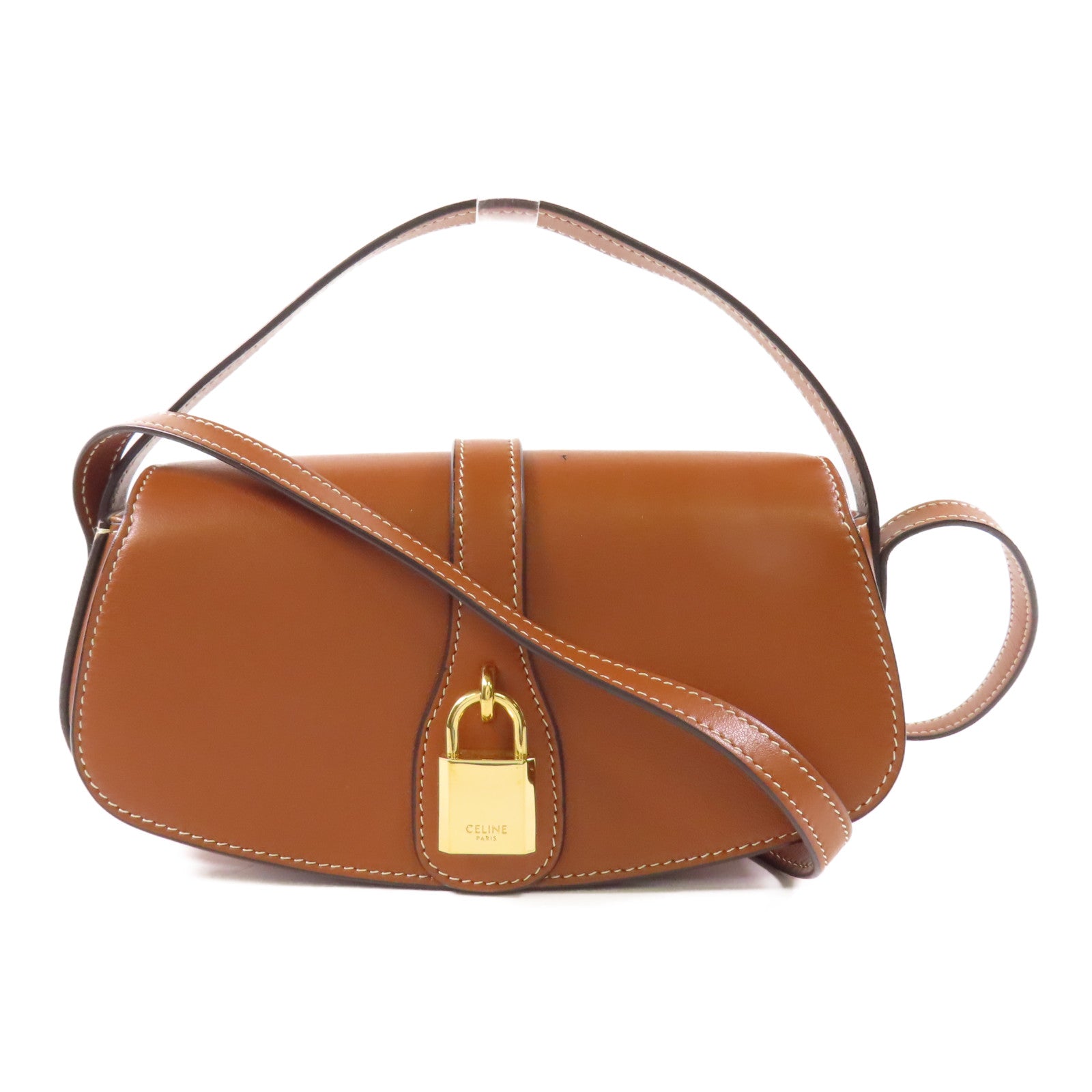 CELINE 牛皮皮革Tabou Clutch on Strap金扣手挽肩背兩用袋