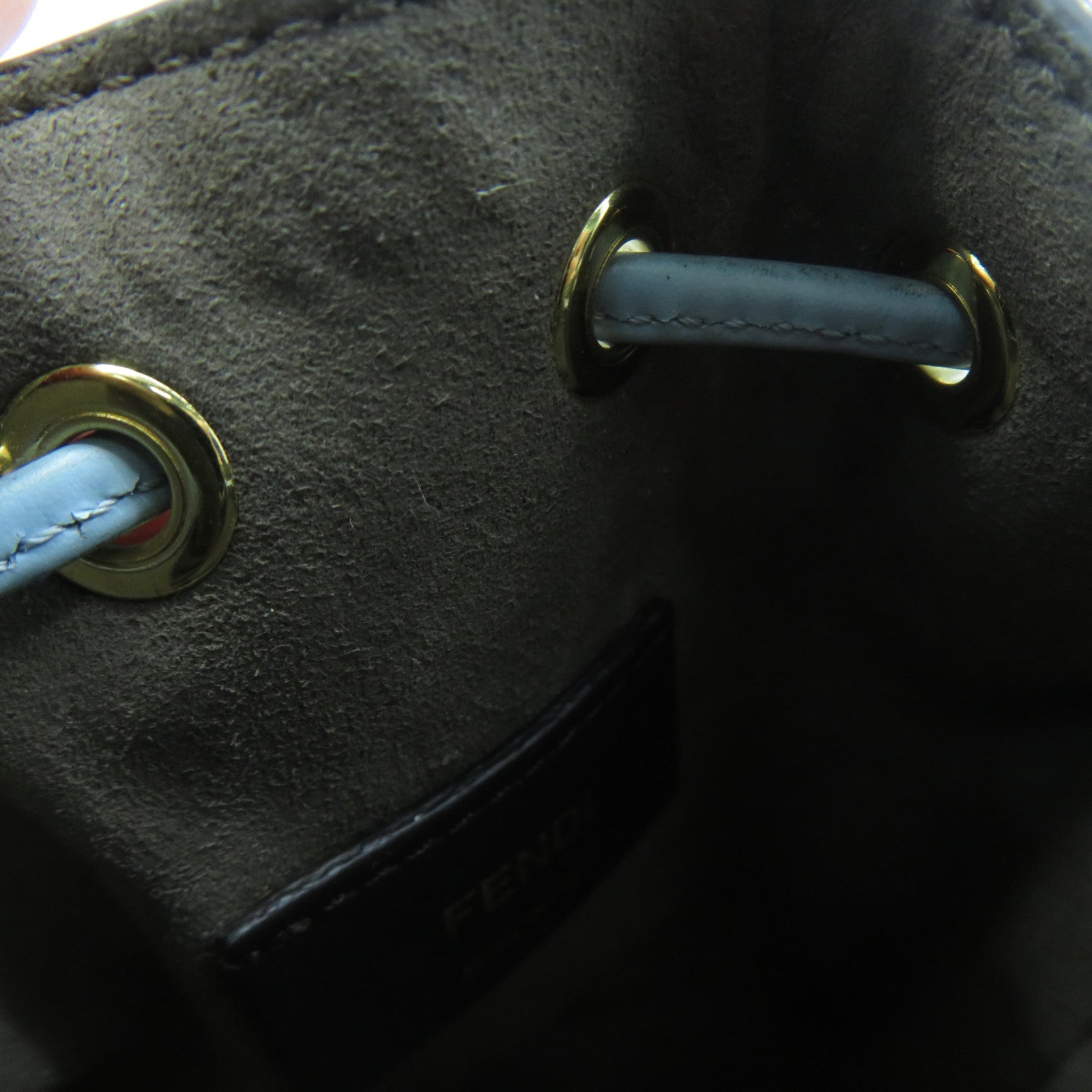 FENDI 牛皮皮革2 Way Shoulder金扣手挽肩背兩用袋淺藍色