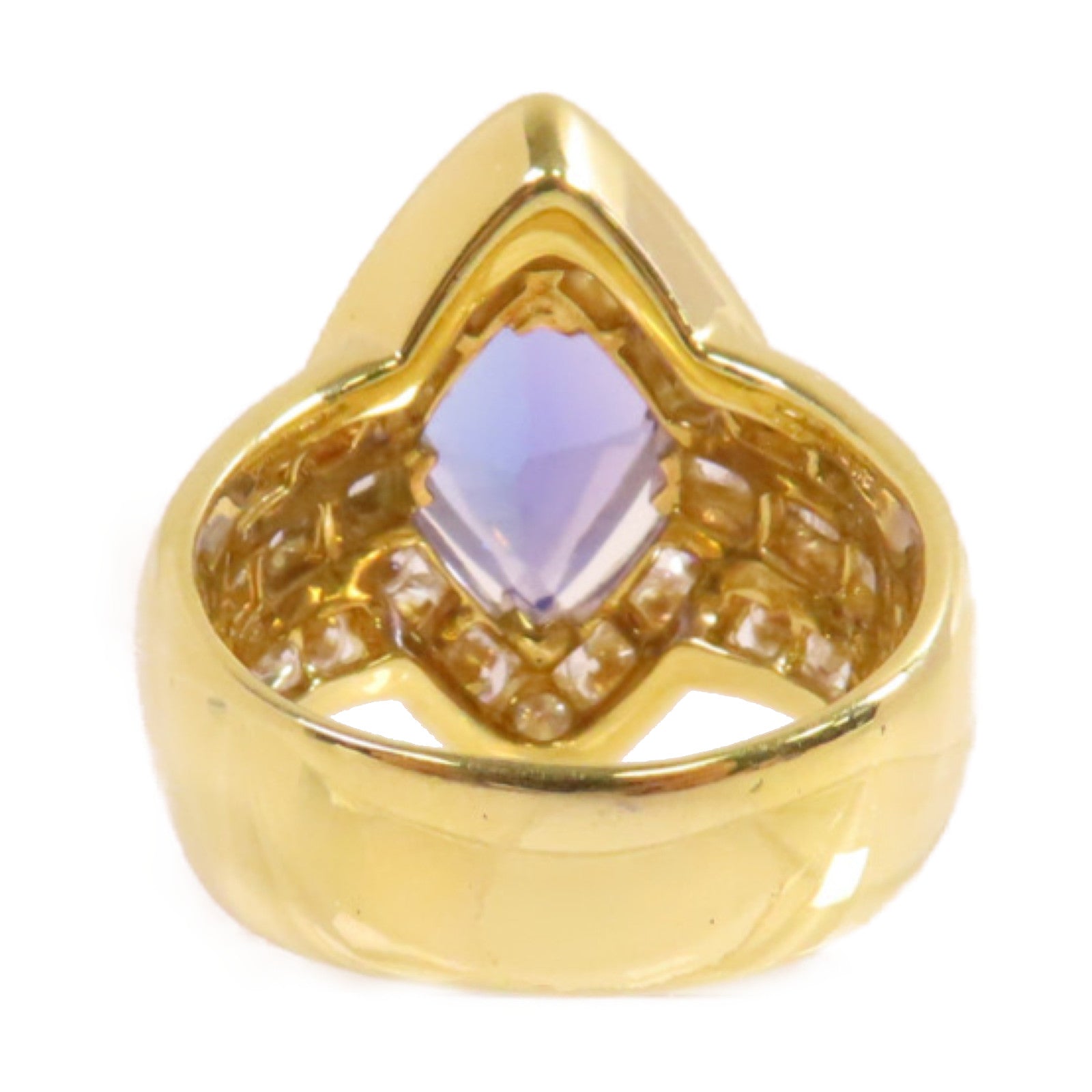 JEWELRY 18K黃金/3.70ct坦桑石/2.64ct鑽石Tanzanite Diamond Ring戒指US#7.5