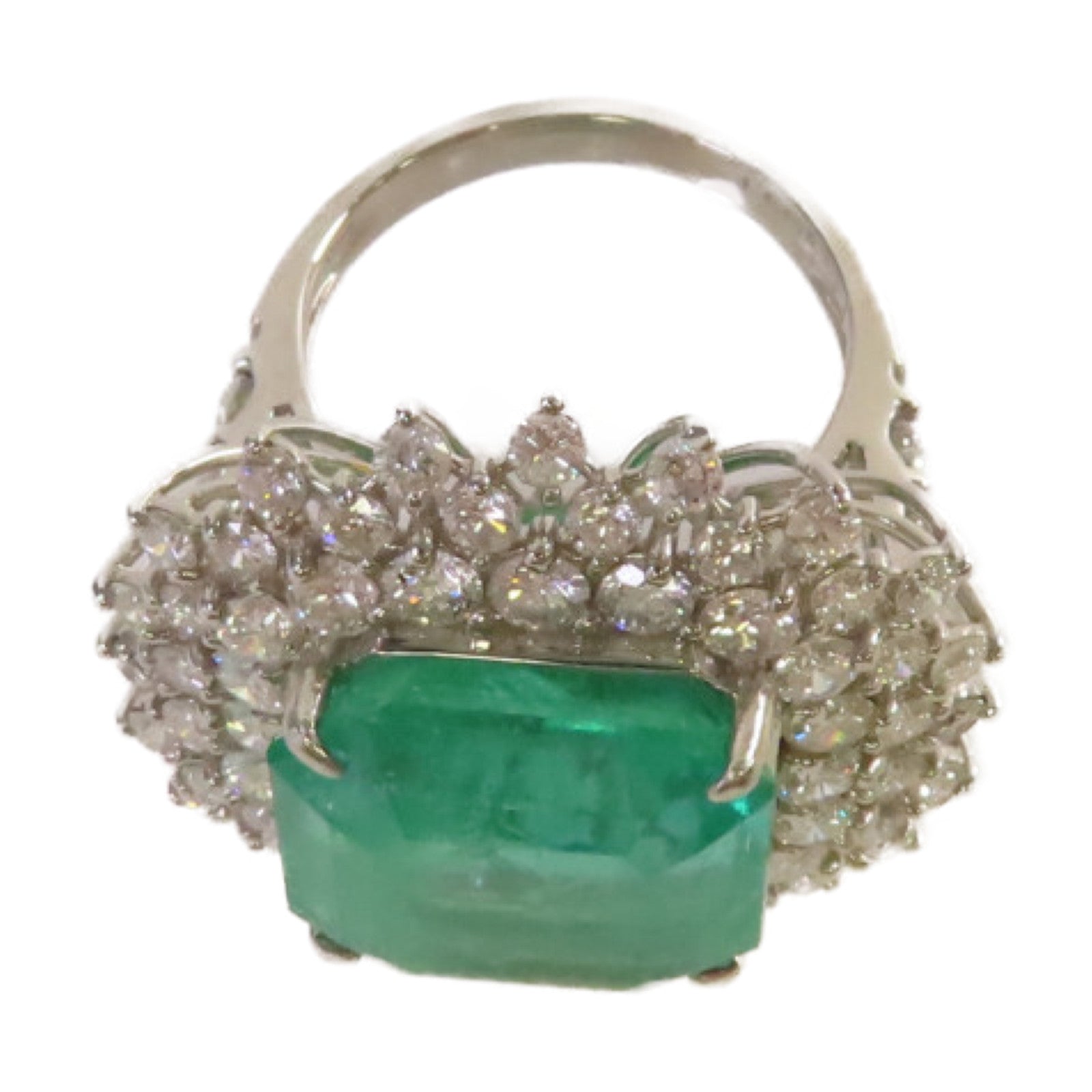 JEWELRY 【激減優惠】PT950鉑金/16.176ct綠寶石/3.94ct鑽石Emerald Ring戒指US#5.75