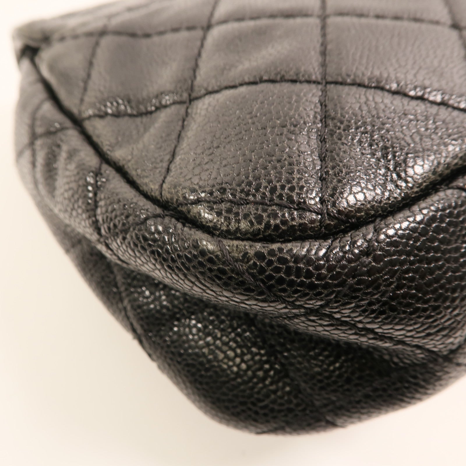 CHANEL 牛皮皮革Chain Shoulder銀扣鏈帶肩背袋