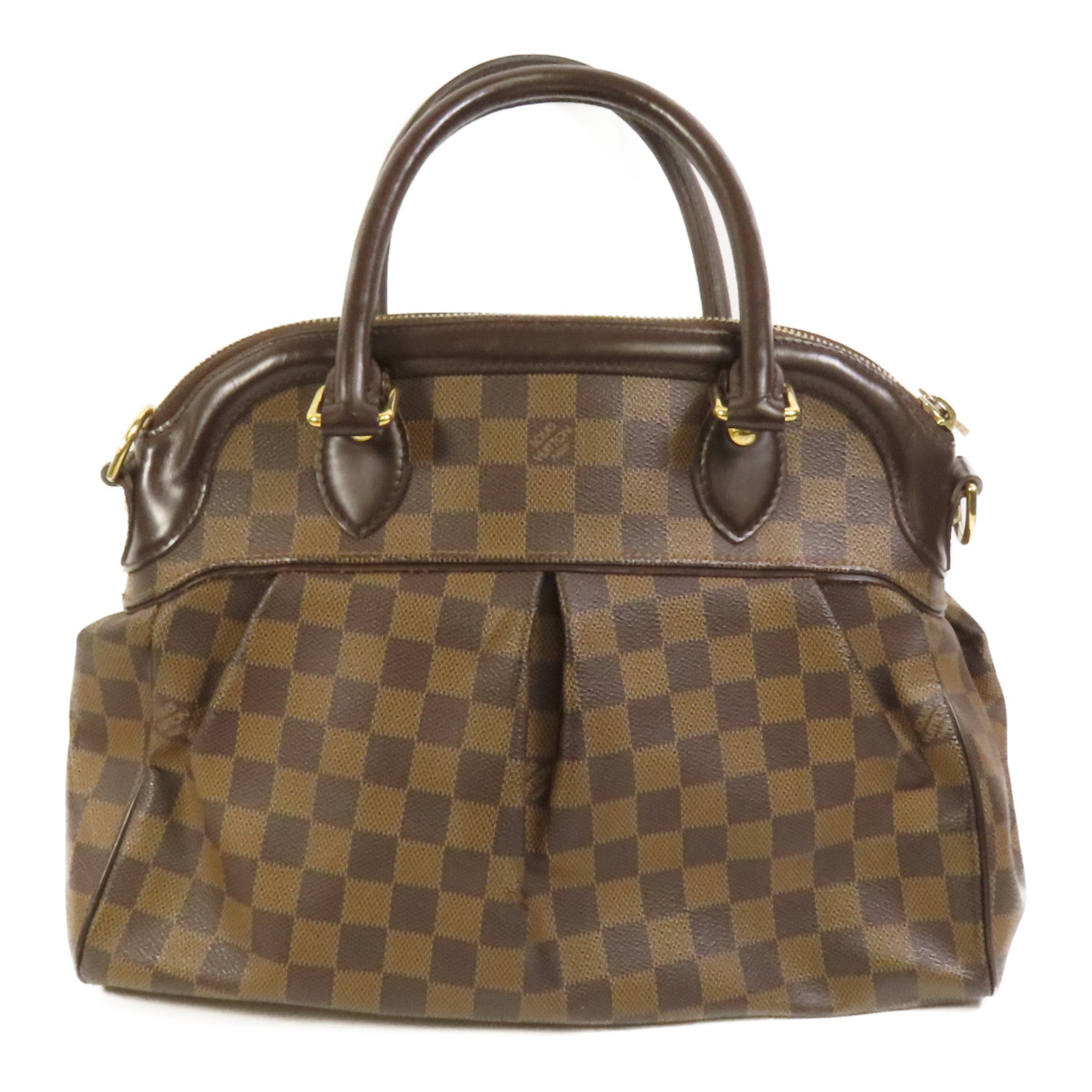 LOUIS VUITTON Damier Trevi PM 金扣手挽肩背兩用袋