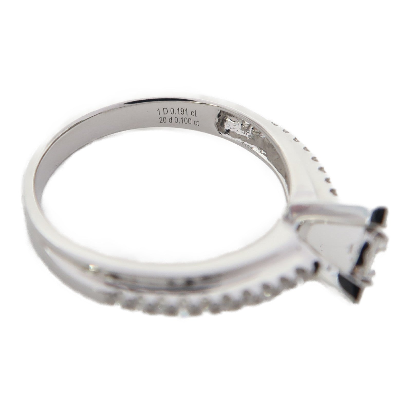 JEWELRY 【激減優惠】18K白金Ring 0.191ct鑽石/0.100ct鑽石戒指US#5.75