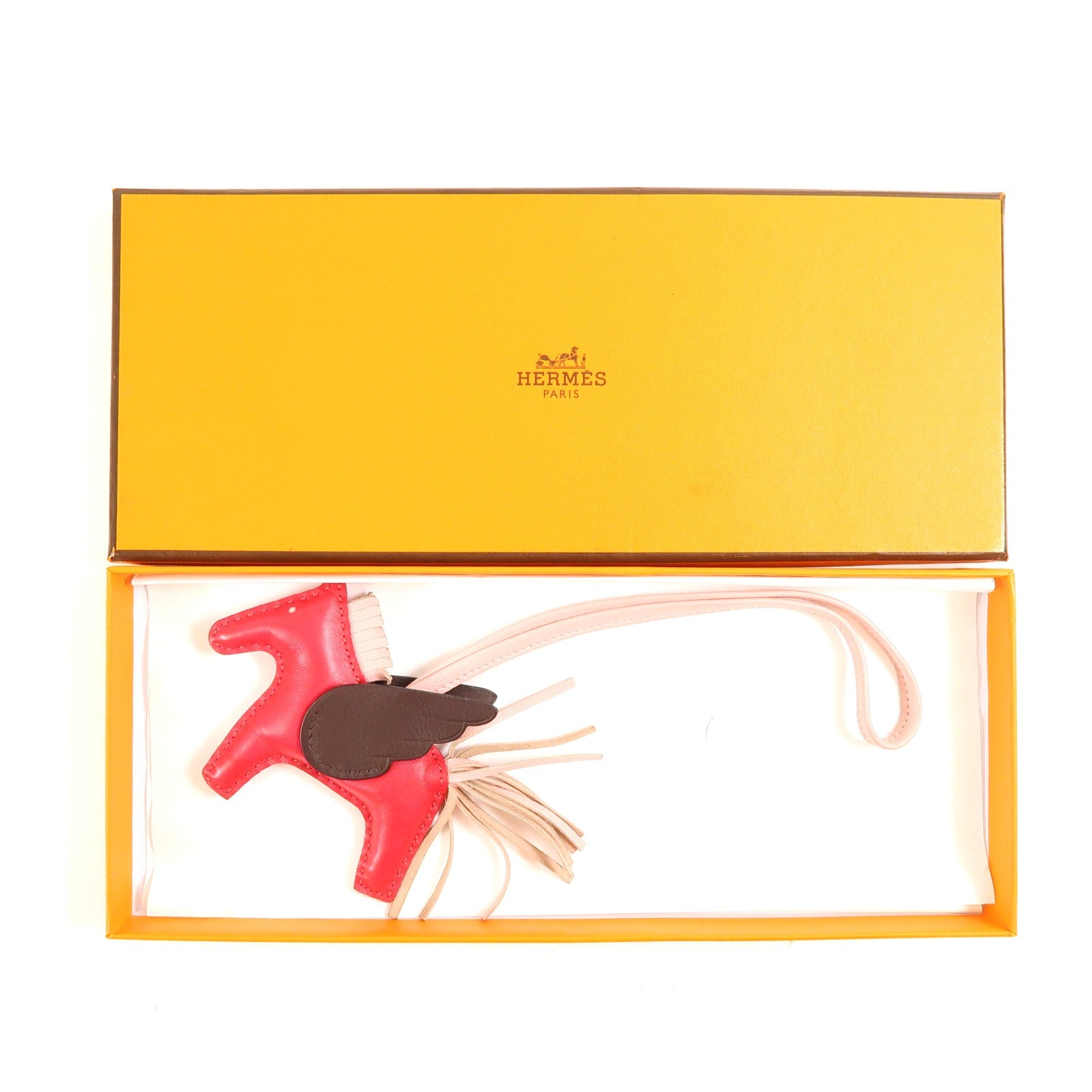 HERMES 【激減優惠】Agneau Milo皮革Rodeo Pegase PM掛飾