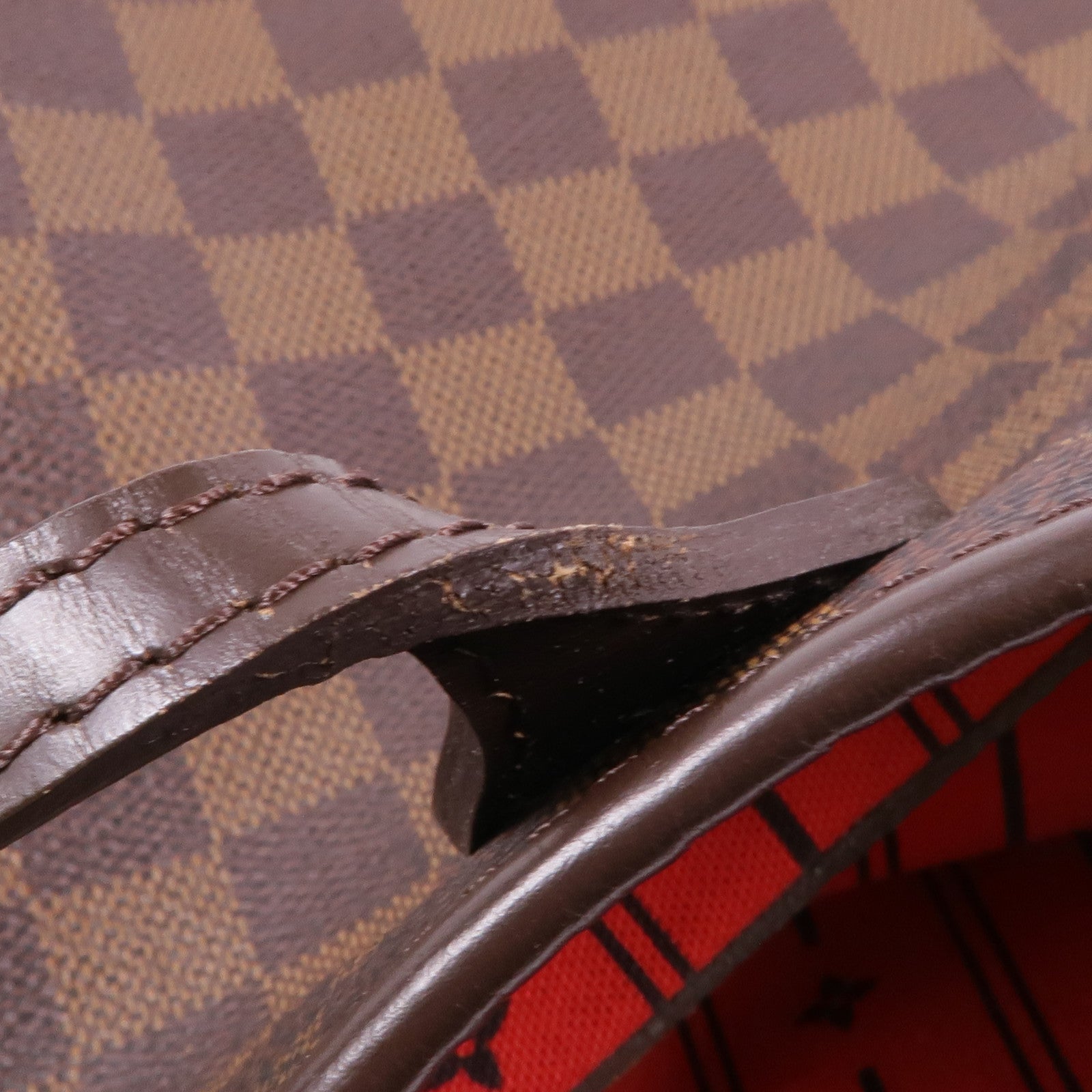 LOUIS VUITTON Damier Neverfull MM金扣手挽袋