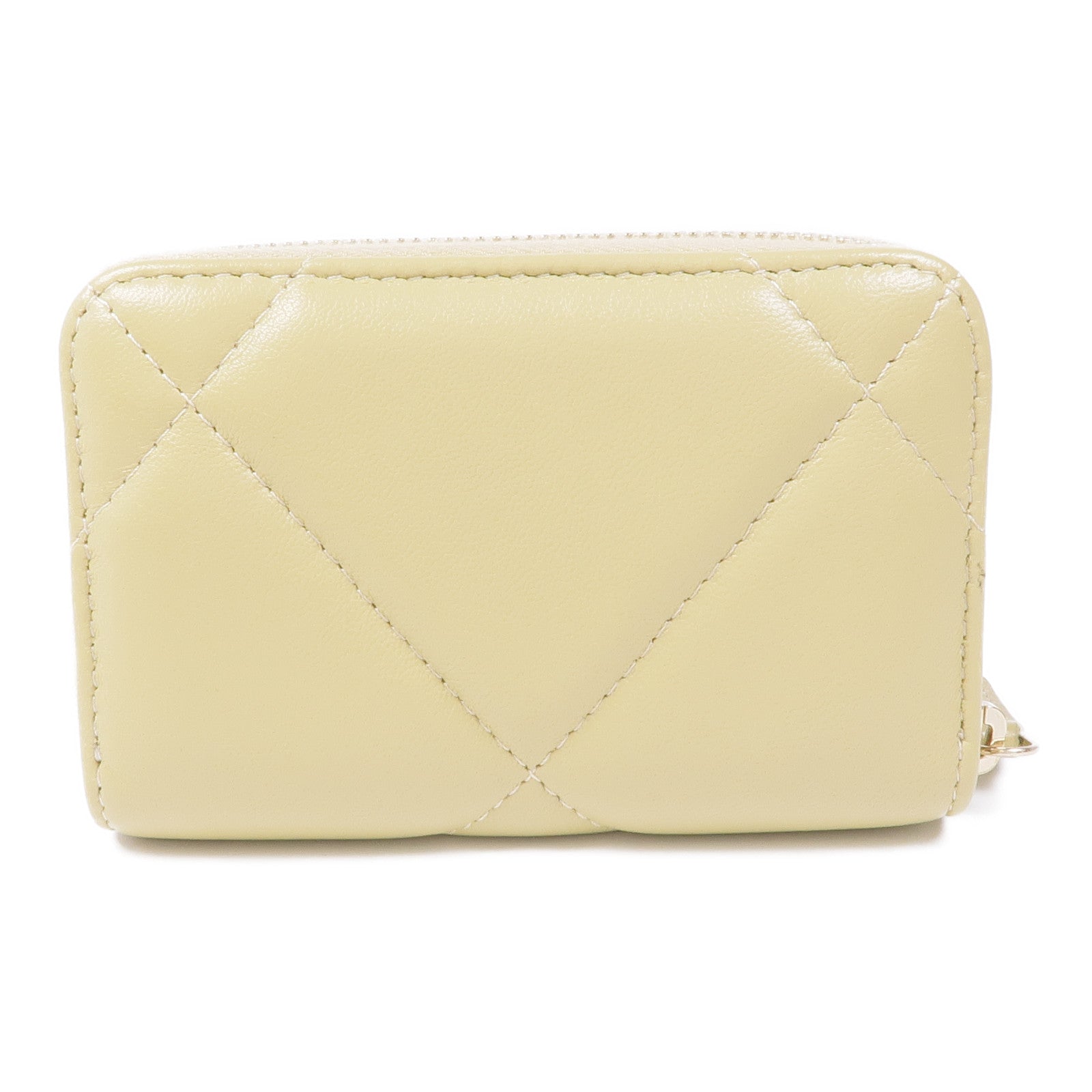 CHANEL 羊皮皮革C19 Zipper Coin Purse銀扣零錢包