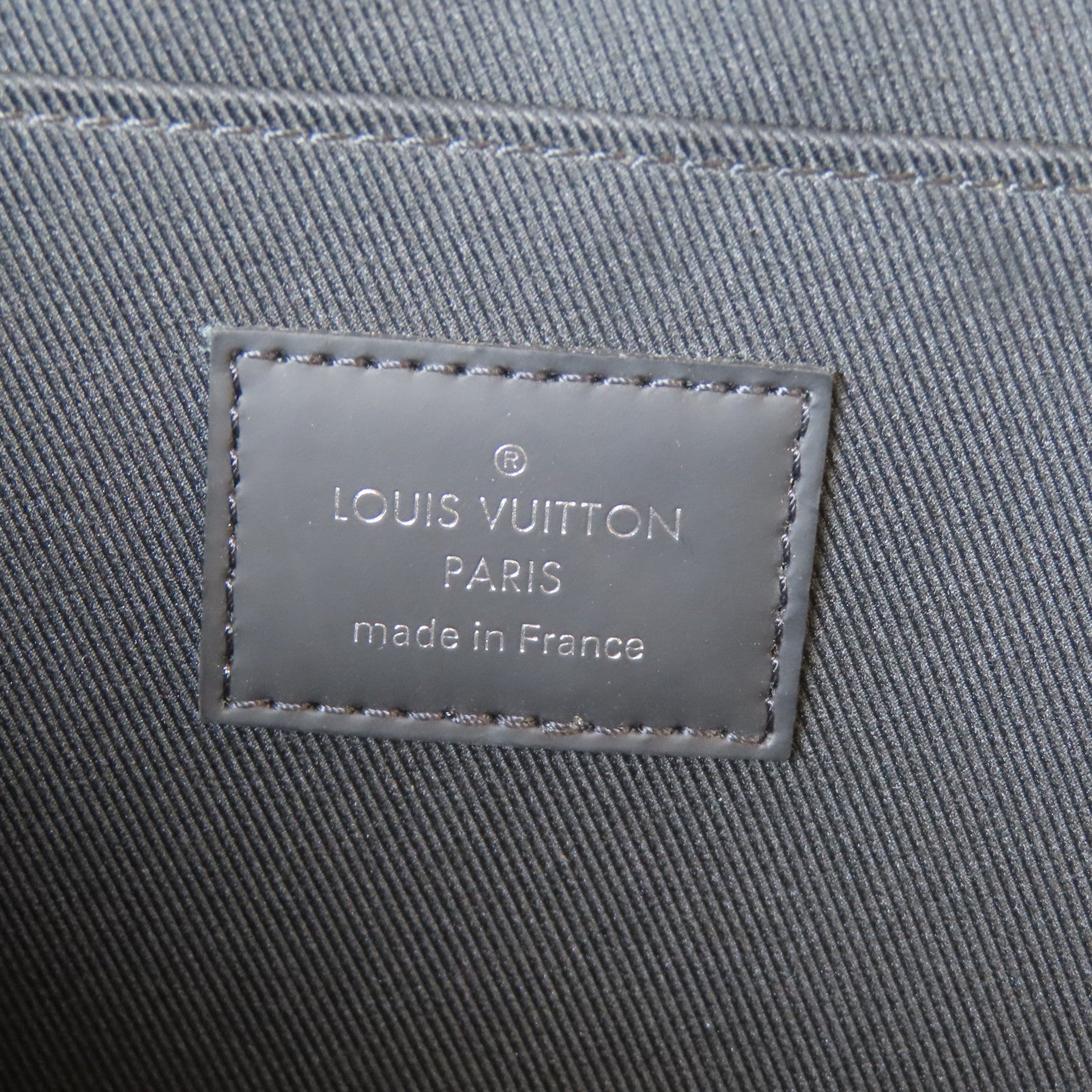 LOUIS VUITTON Damier Graphite Pochette Jour GM銀扣手拿包黑色/藍色