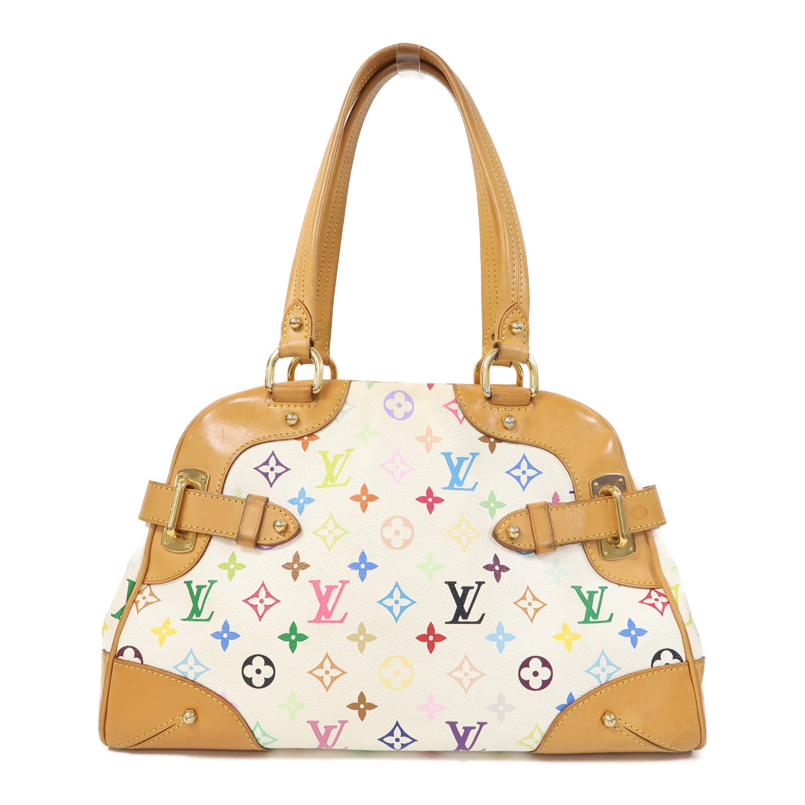 LOUIS VUITTON 【激減優惠】Monogram Multicolore Claudia金扣肩背袋啡色/白色