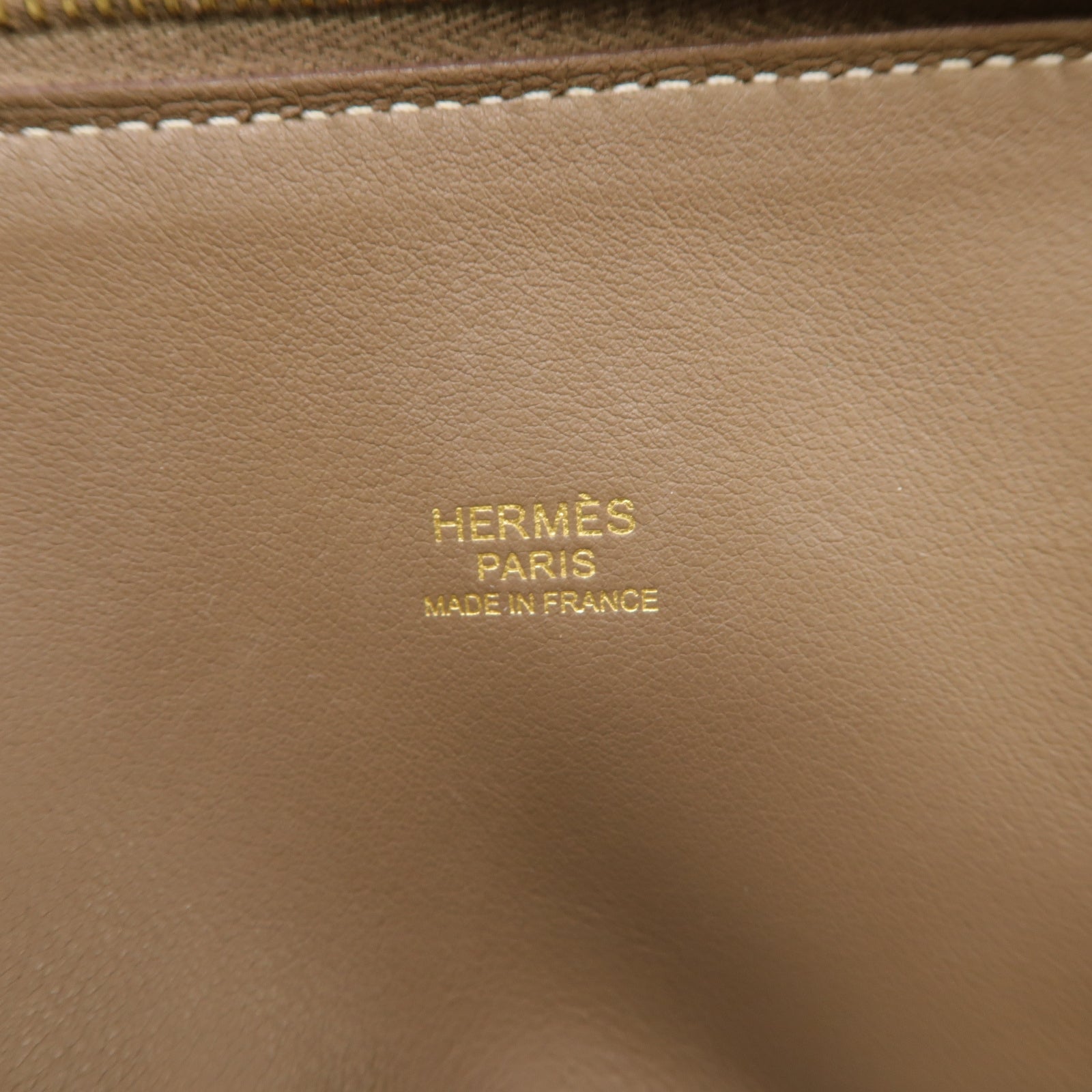HERMES 【激減優惠】Clemence皮革Bolide 31銀扣手挽肩背兩用袋Etoupe米灰色