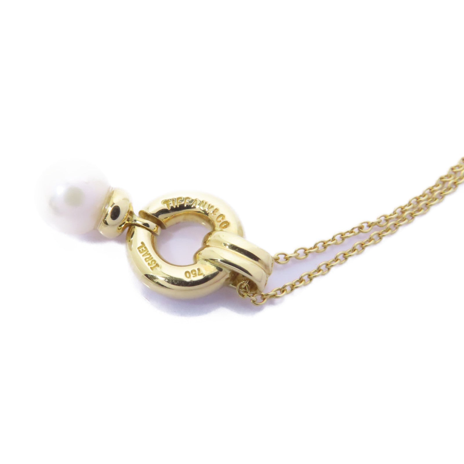 TIFFANY＆CO 【激減優惠】18K黃金Door Knock Necklace珍珠/鑽石項鍊
