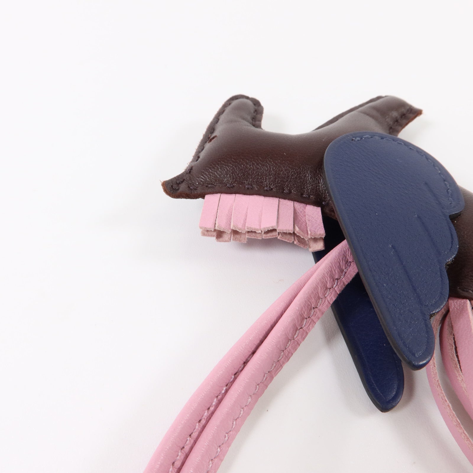 HERMES Milo皮革/Swift皮革Rodeo Pegase PM掛飾Rouge Sellier/Bleu Saphir/Mauve Sylvestre