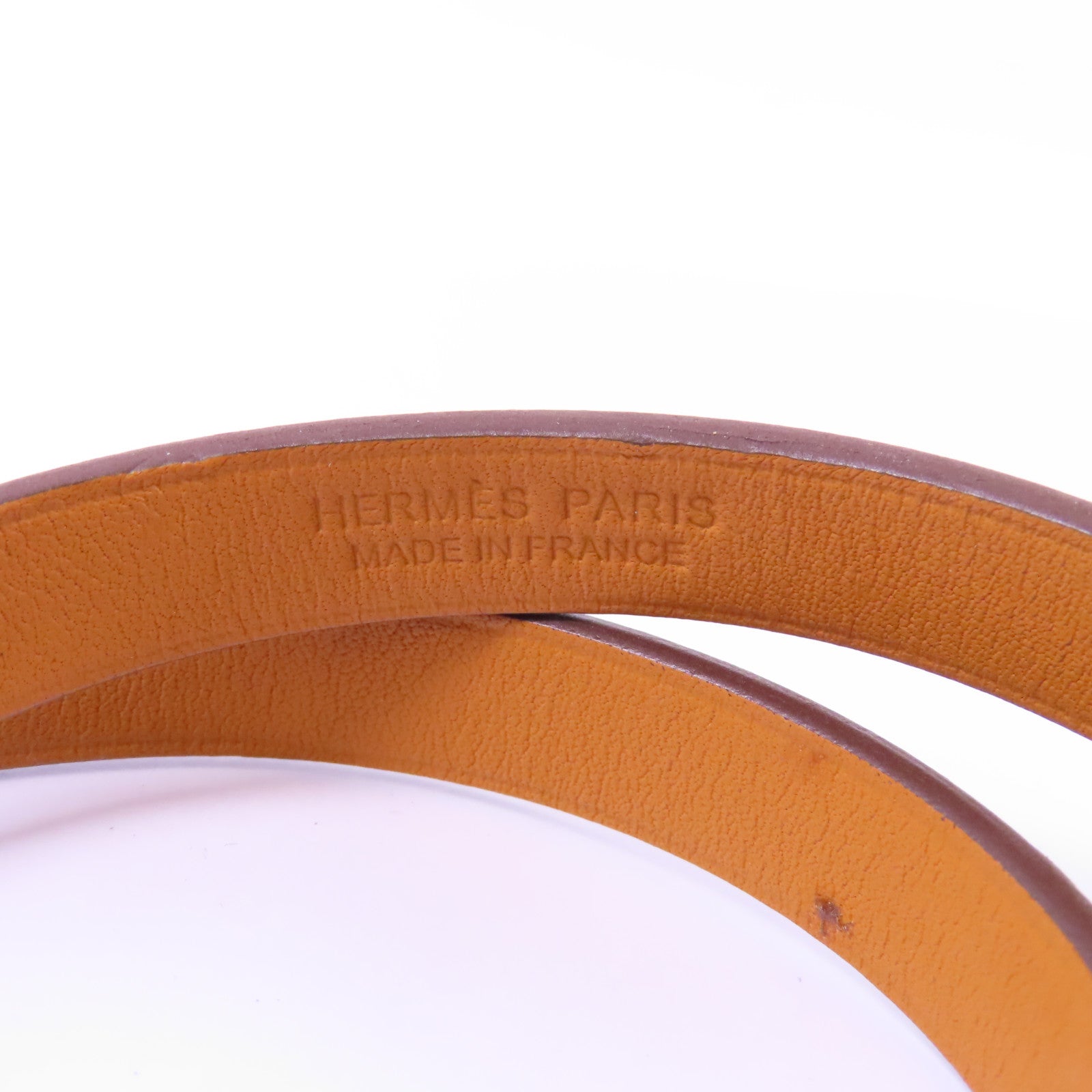 HERMES Swift皮革Mini Kelly Bracelet手鏈米灰色