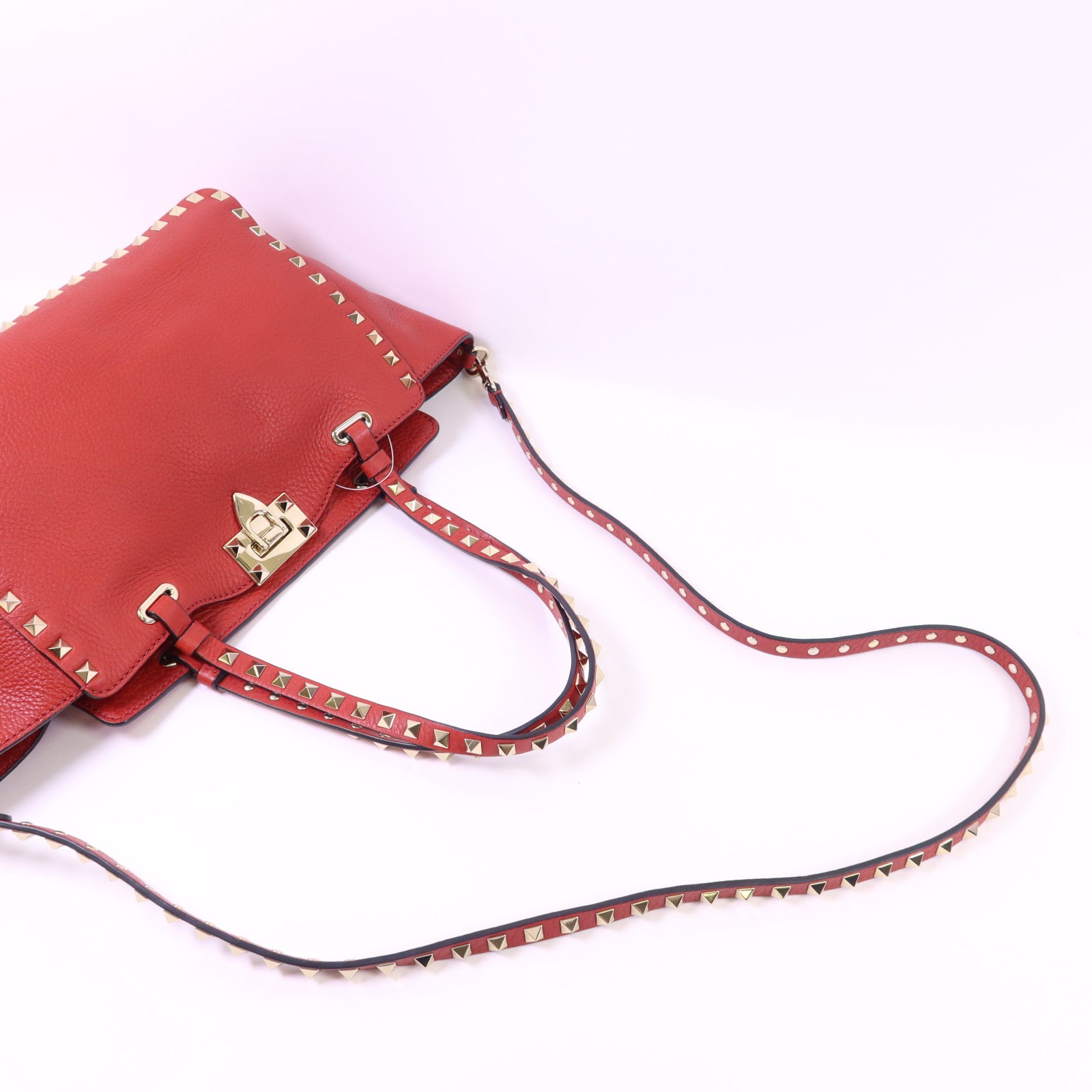 Valentino 牛皮皮革Rockstud 2 Way Shoulder Bag金扣手挽肩背兩用袋