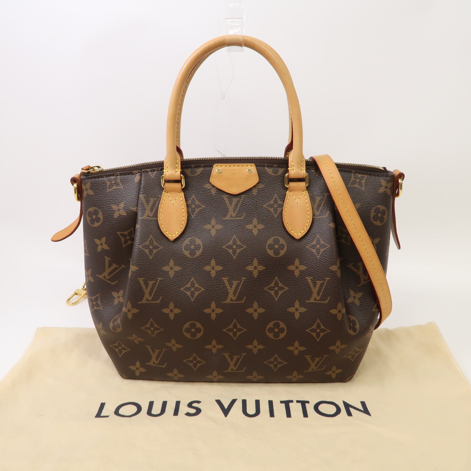 LOUIS VUITTON Monogram Turenne PM金扣手挽肩背兩用袋棕色