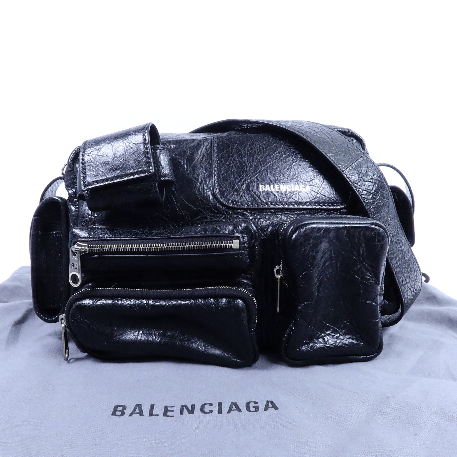 BALENCIAGA 羊皮皮革Superbusy Messenger Bag肩背袋