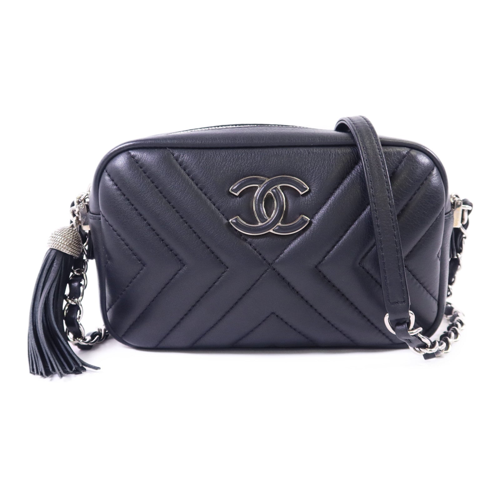 CHANEL 【激減優惠】羊皮皮革Shoulder Bag銀扣鏈帶肩背袋