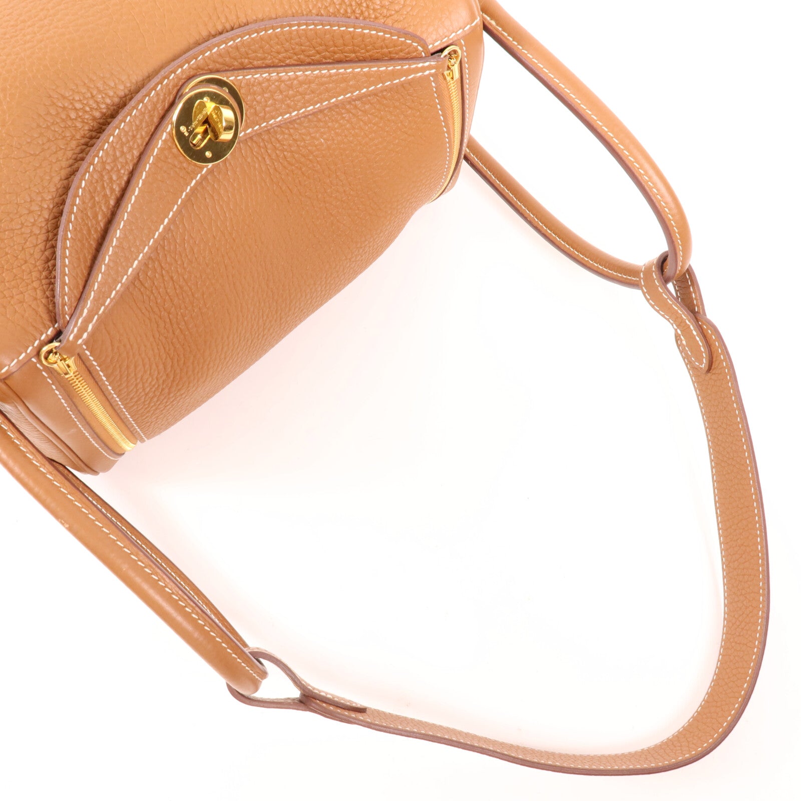 HERMES Clemence皮革Lindy 26金扣手挽肩背兩用袋Gold