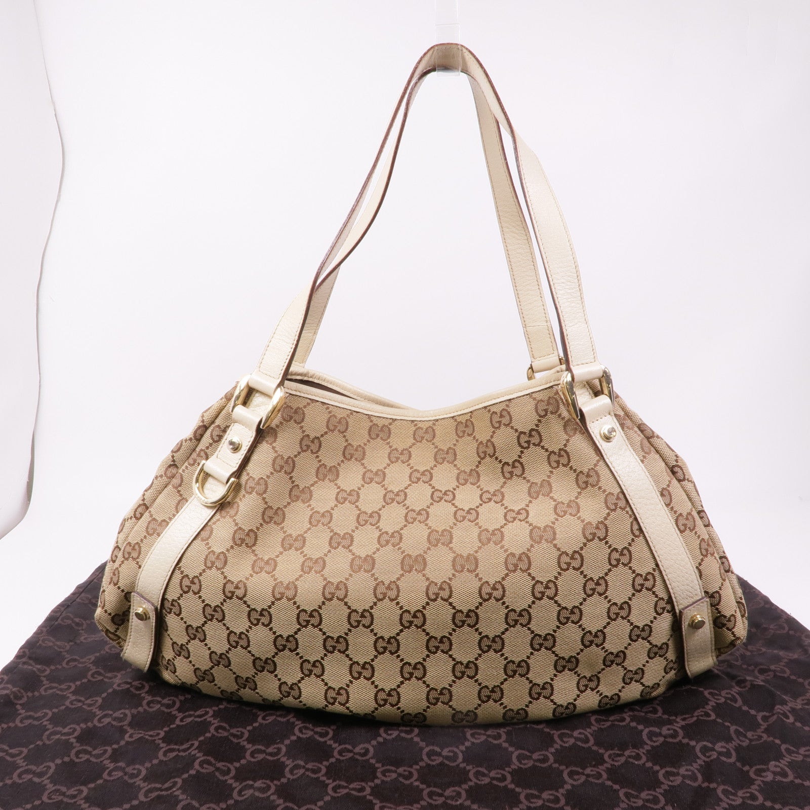 GUCCI 帆布Tote Bag金扣手挽袋