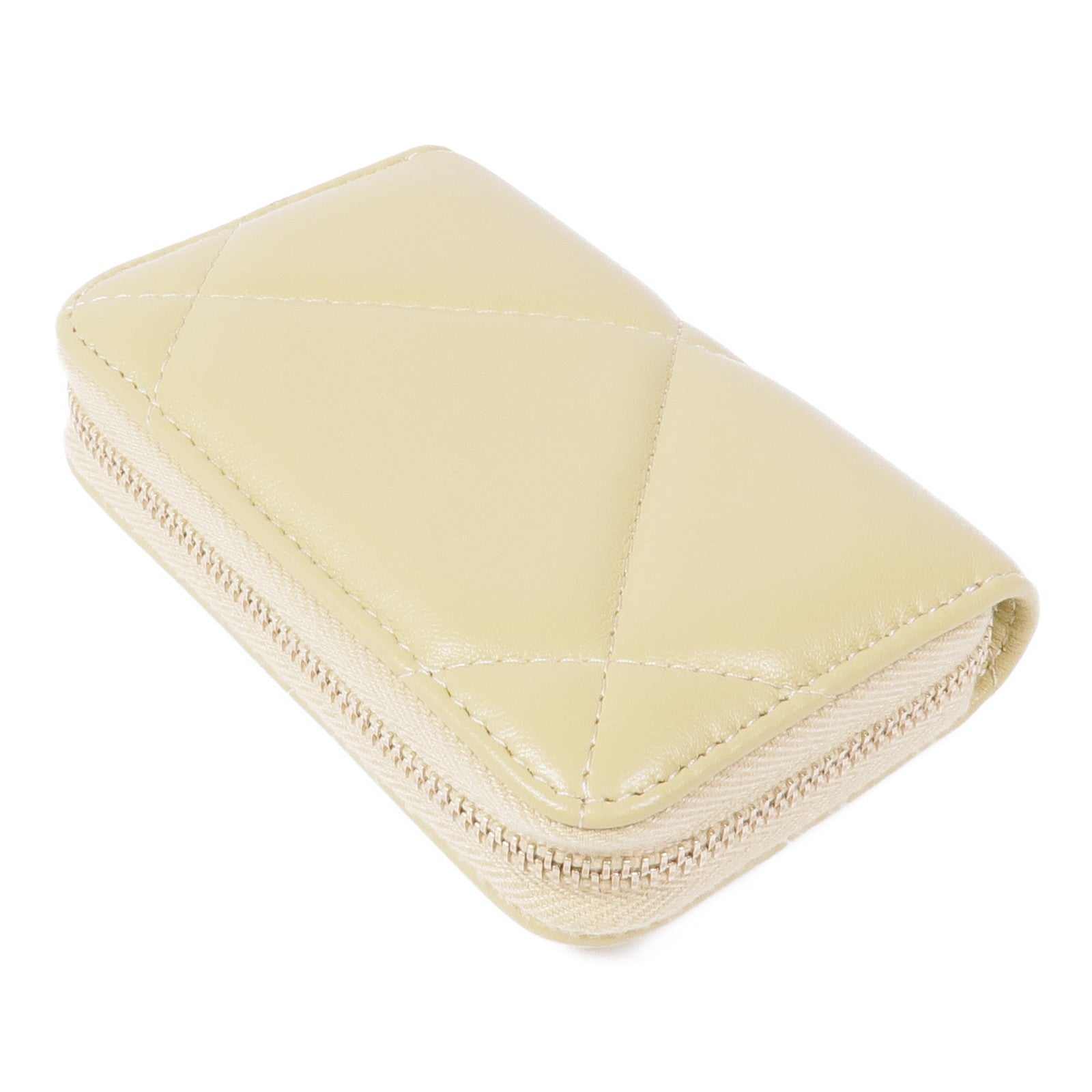 CHANEL 羊皮皮革C19 Zipper Coin Purse銀扣零錢包