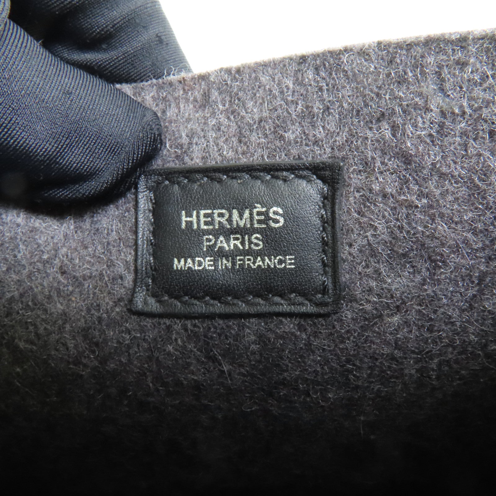 HERMES 羊毛Evelyne TPM銀扣肩背袋Grey