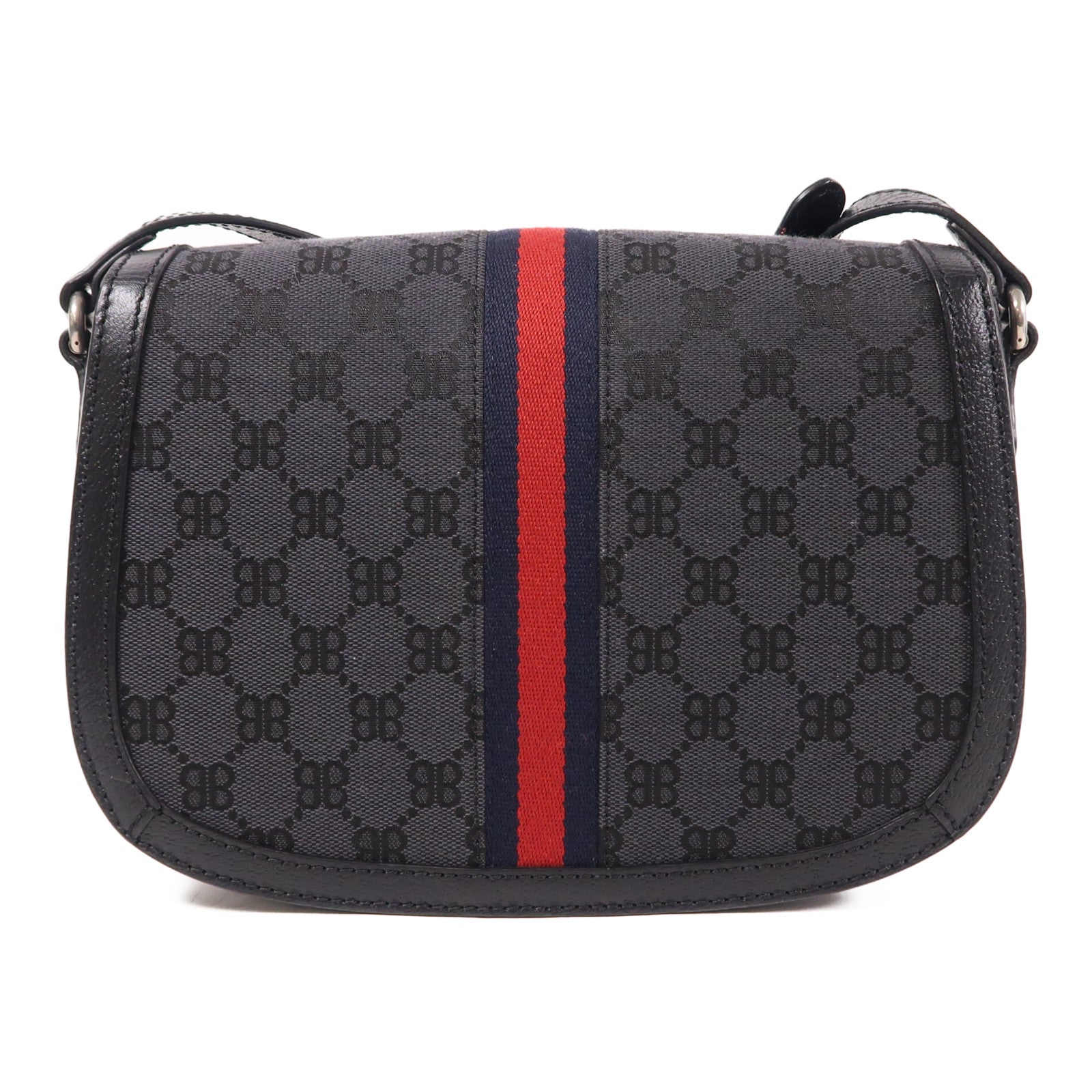 BALENCIAGA SHW The Hacker Project Shoulder Bag 680121 1000R Canvas Black