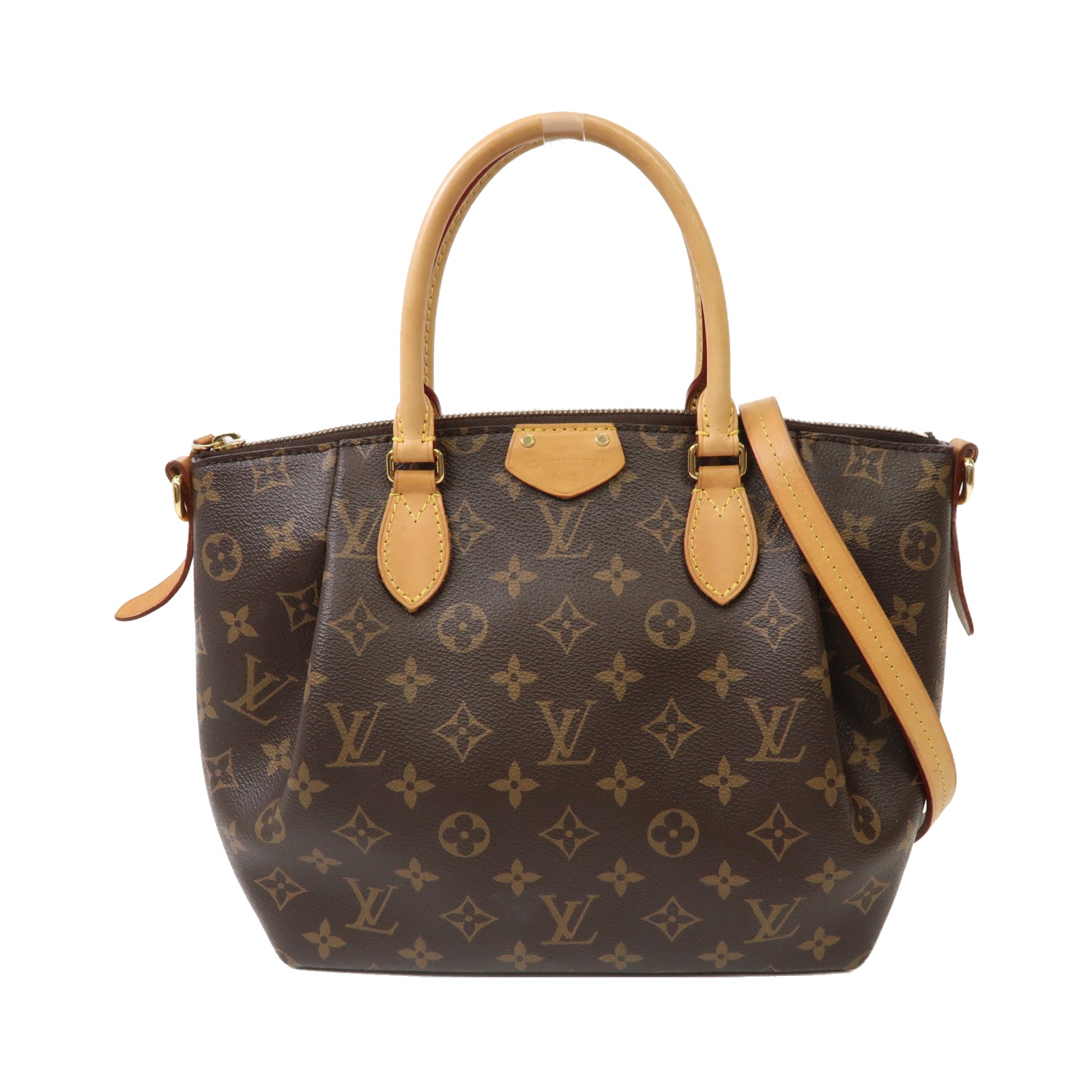 LOUIS VUITTON Monogram Turenne PM金扣手挽肩背兩用袋棕色