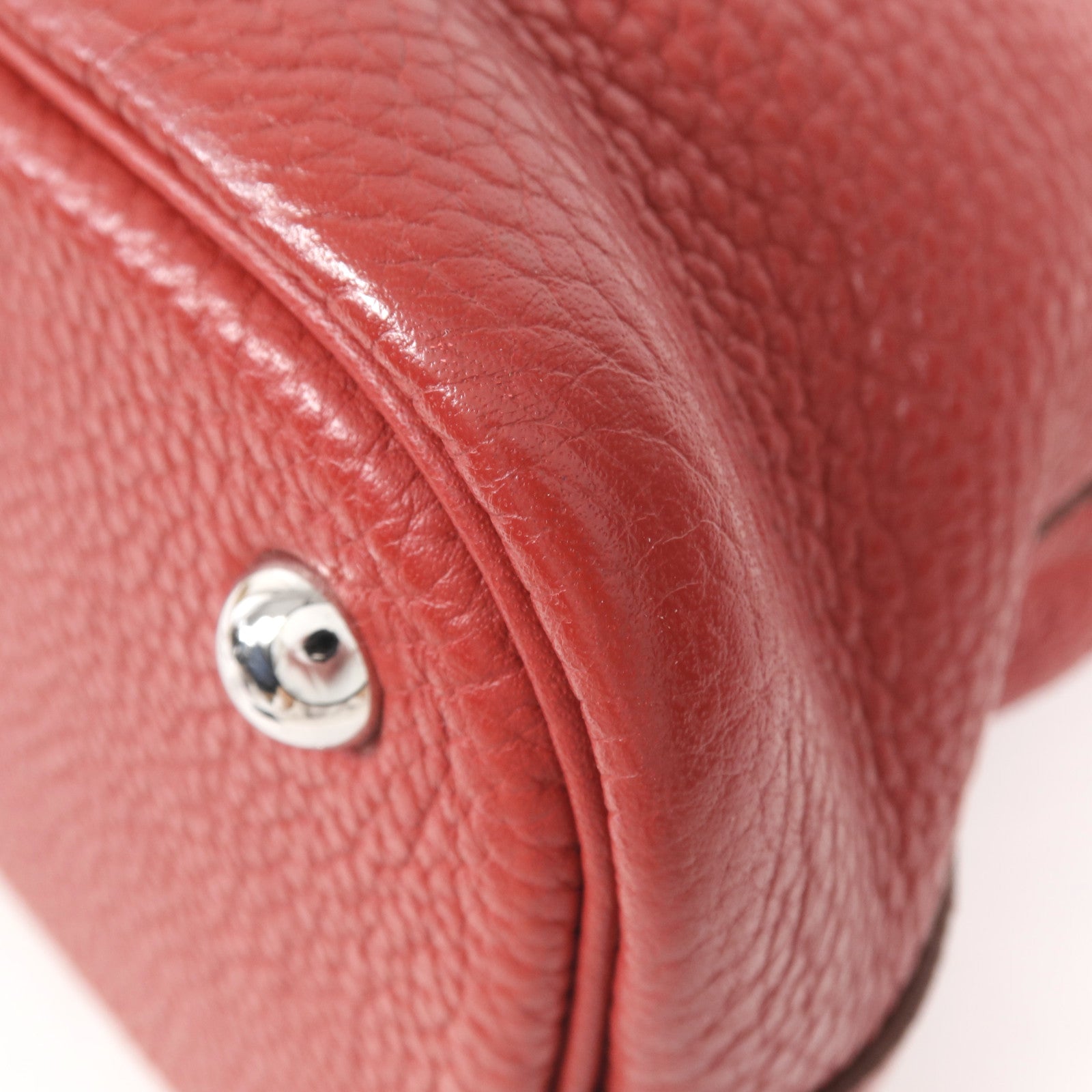 HERMES Clemence皮革Bolide 31銀扣手挽肩背兩用袋Vermillon