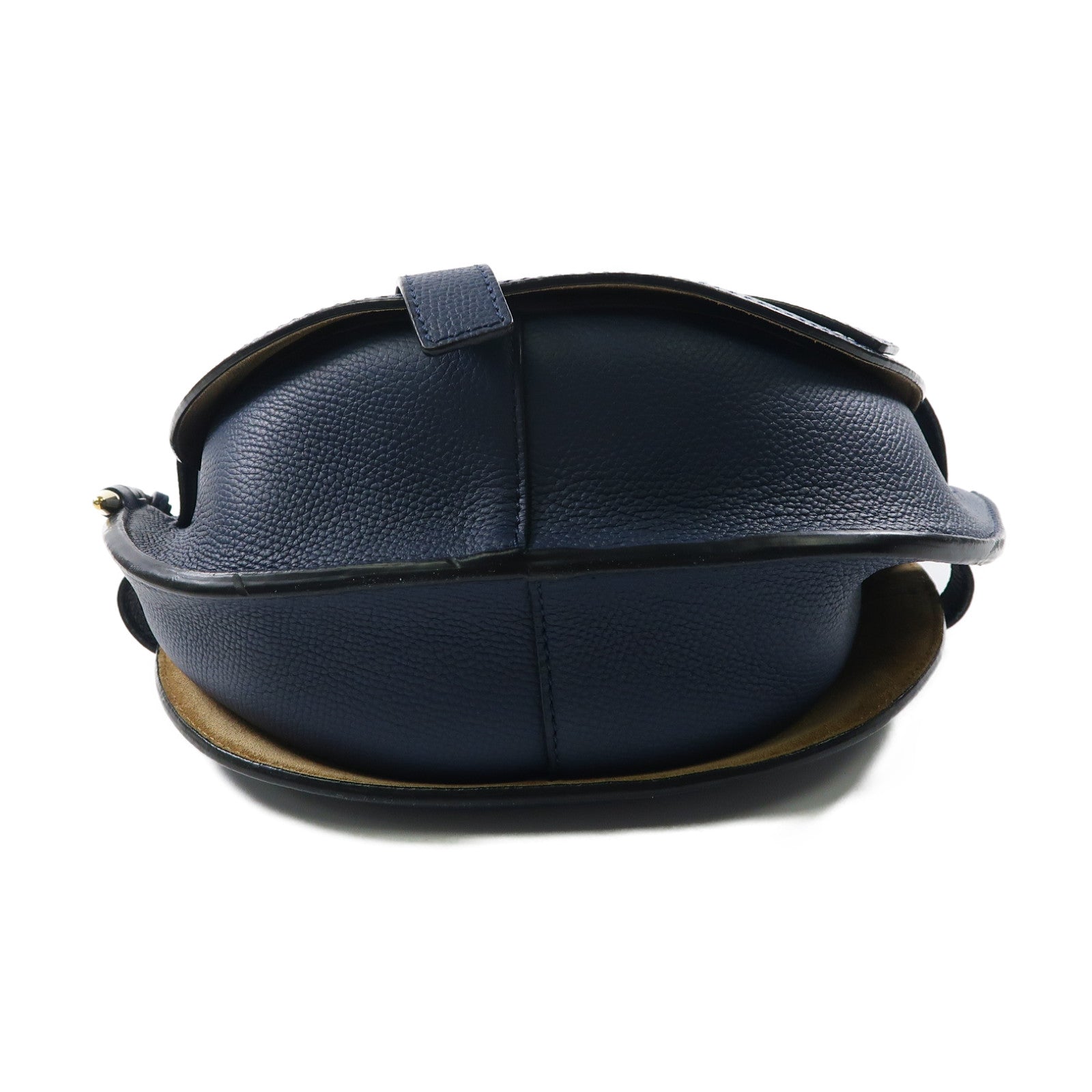 LOEWE 牛皮皮革Gate Bag金扣肩背袋深藍色