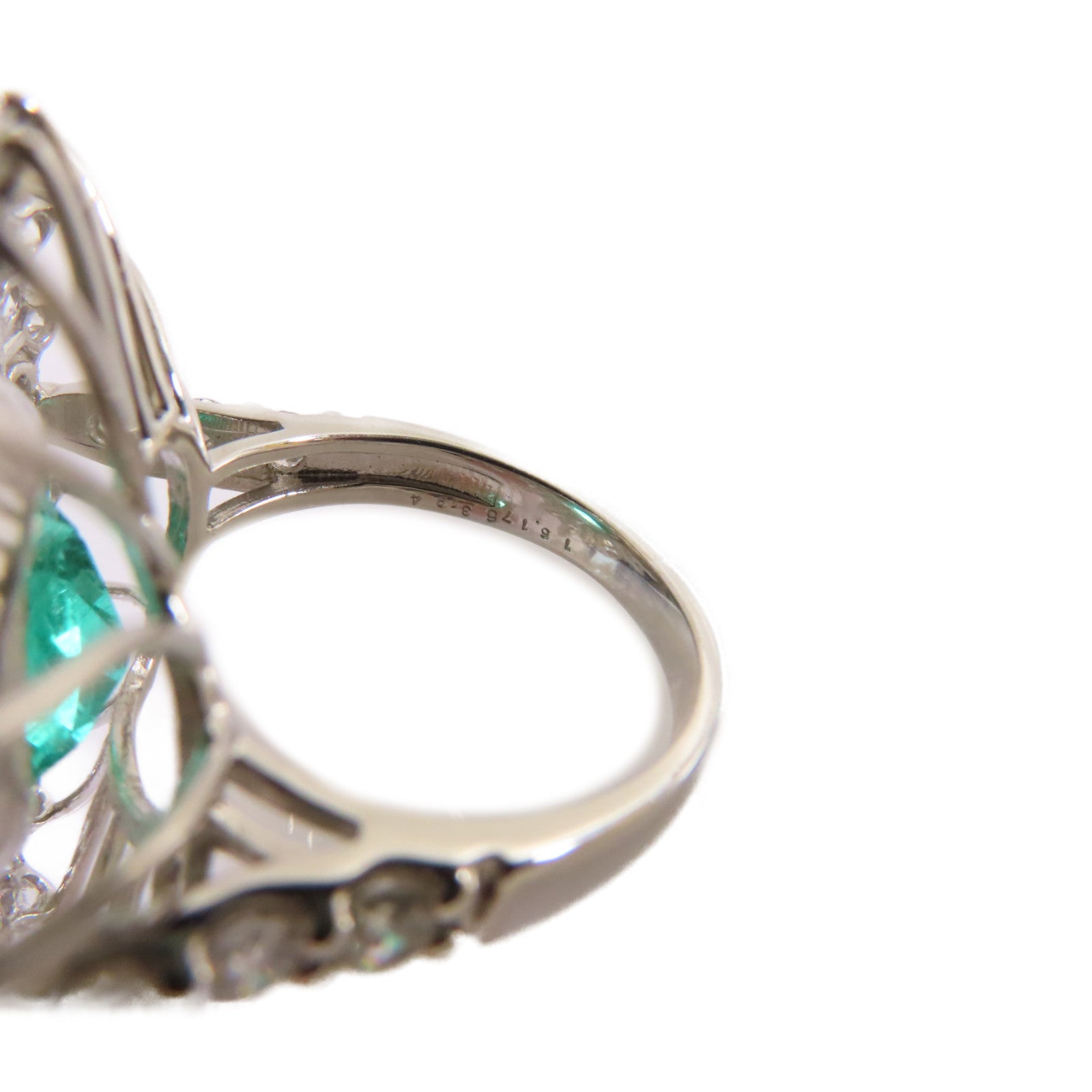 JEWELRY 【激減優惠】PT950鉑金/16.176ct綠寶石/3.94ct鑽石Emerald Ring戒指US#5.75
