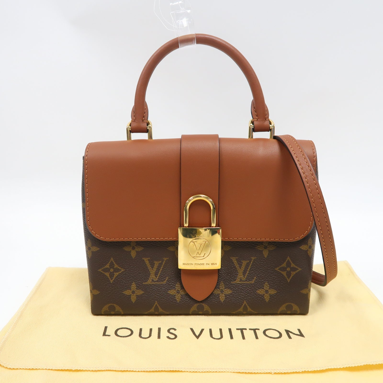 LOUIS VUITTON Monogram Locky BB金扣手挽肩背兩用袋啡色