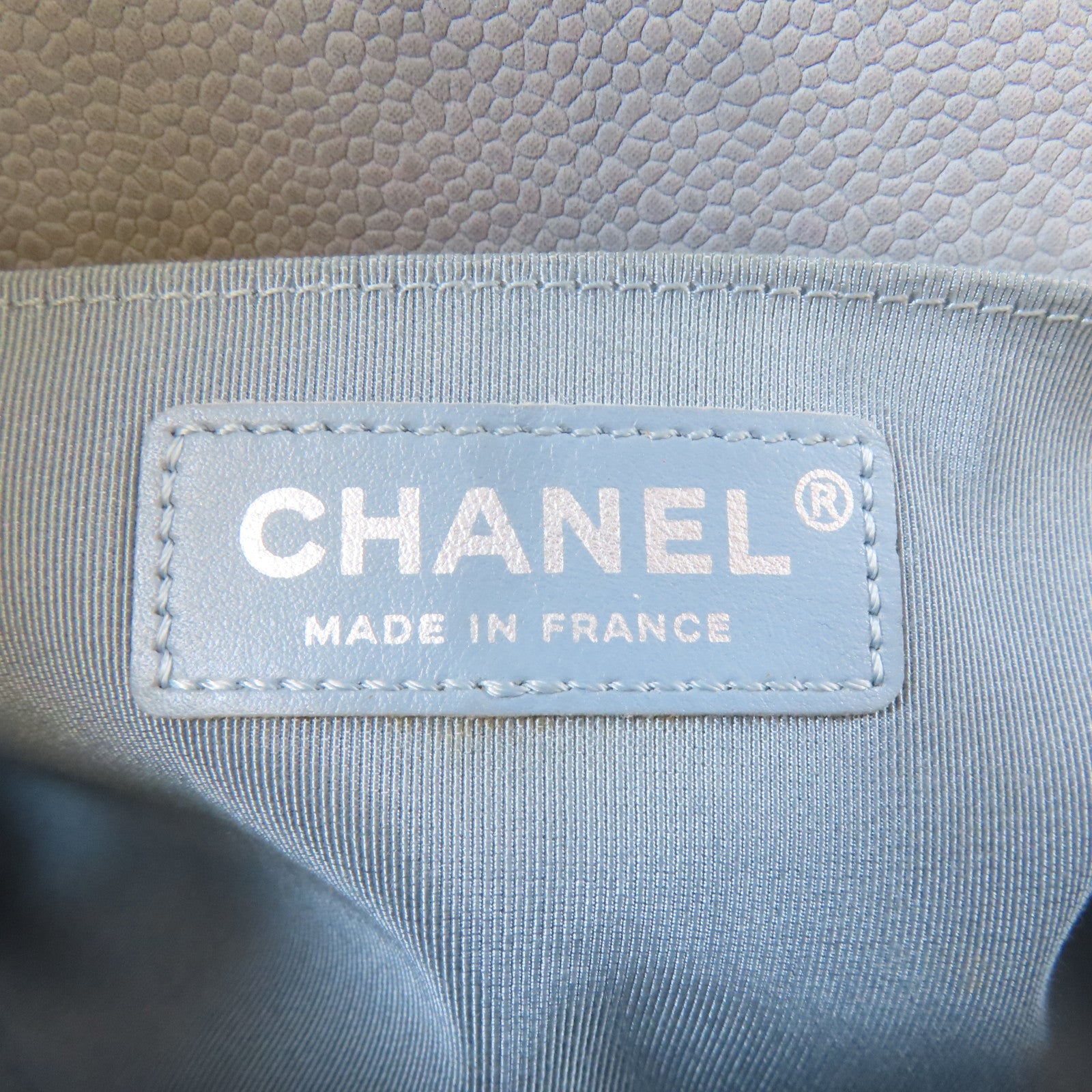 CHANEL 【激減優惠】菱格牛皮皮革Boy 25銀扣鏈帶肩背袋灰色