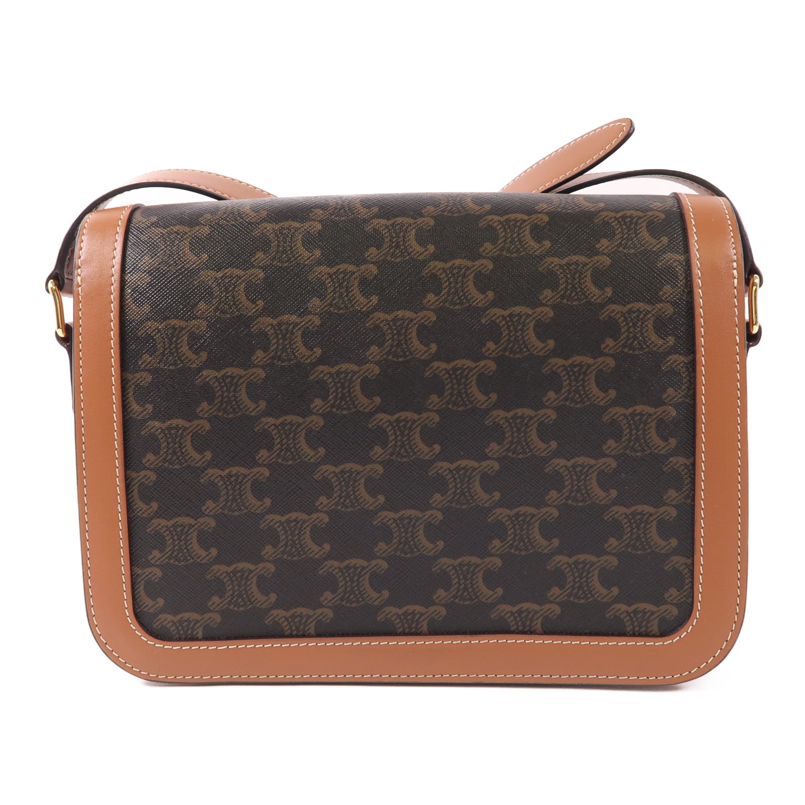 CELINE 塗層帆布Classique Triomphe Bag金扣肩背袋