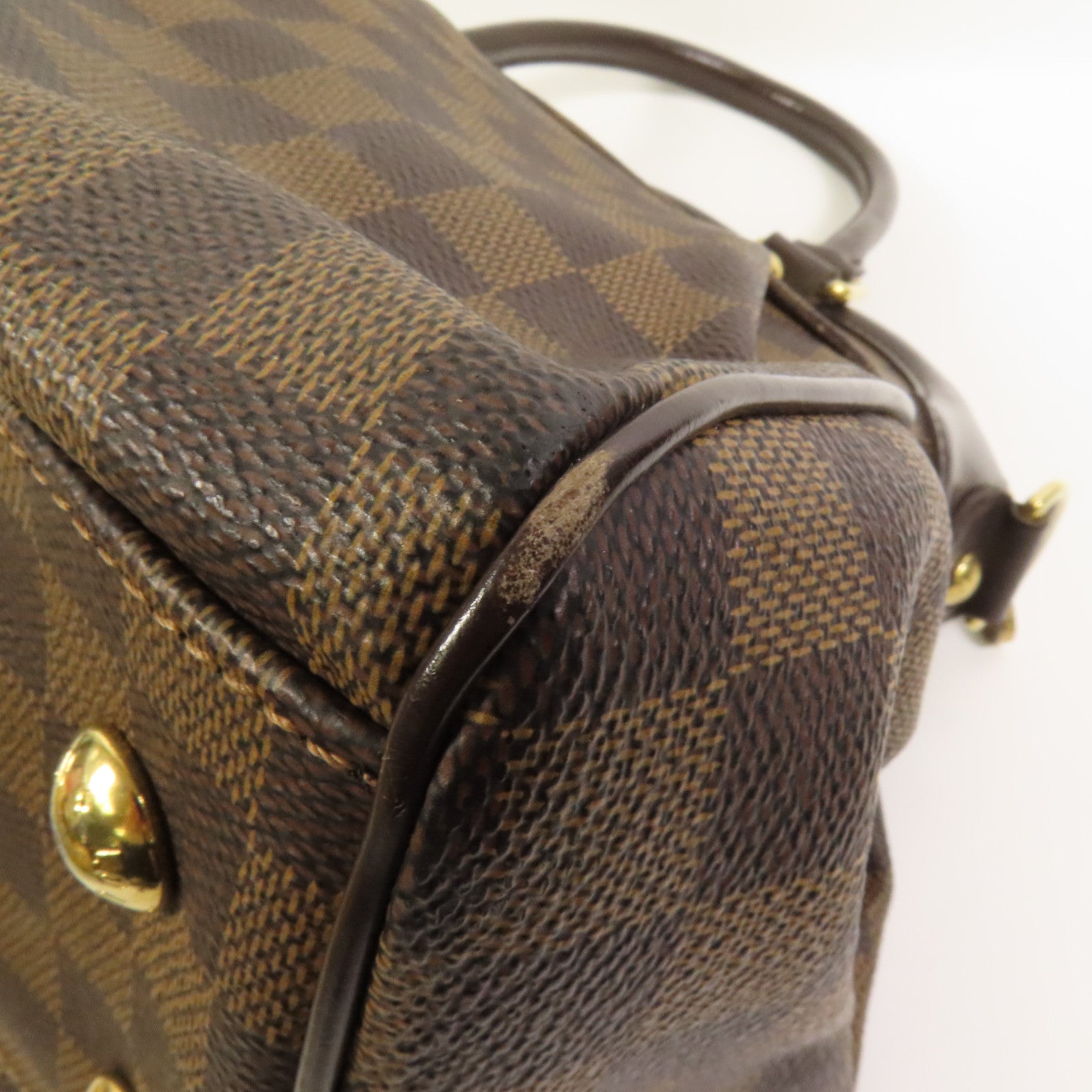 LOUIS VUITTON Damier Trevi PM 金扣手挽肩背兩用袋