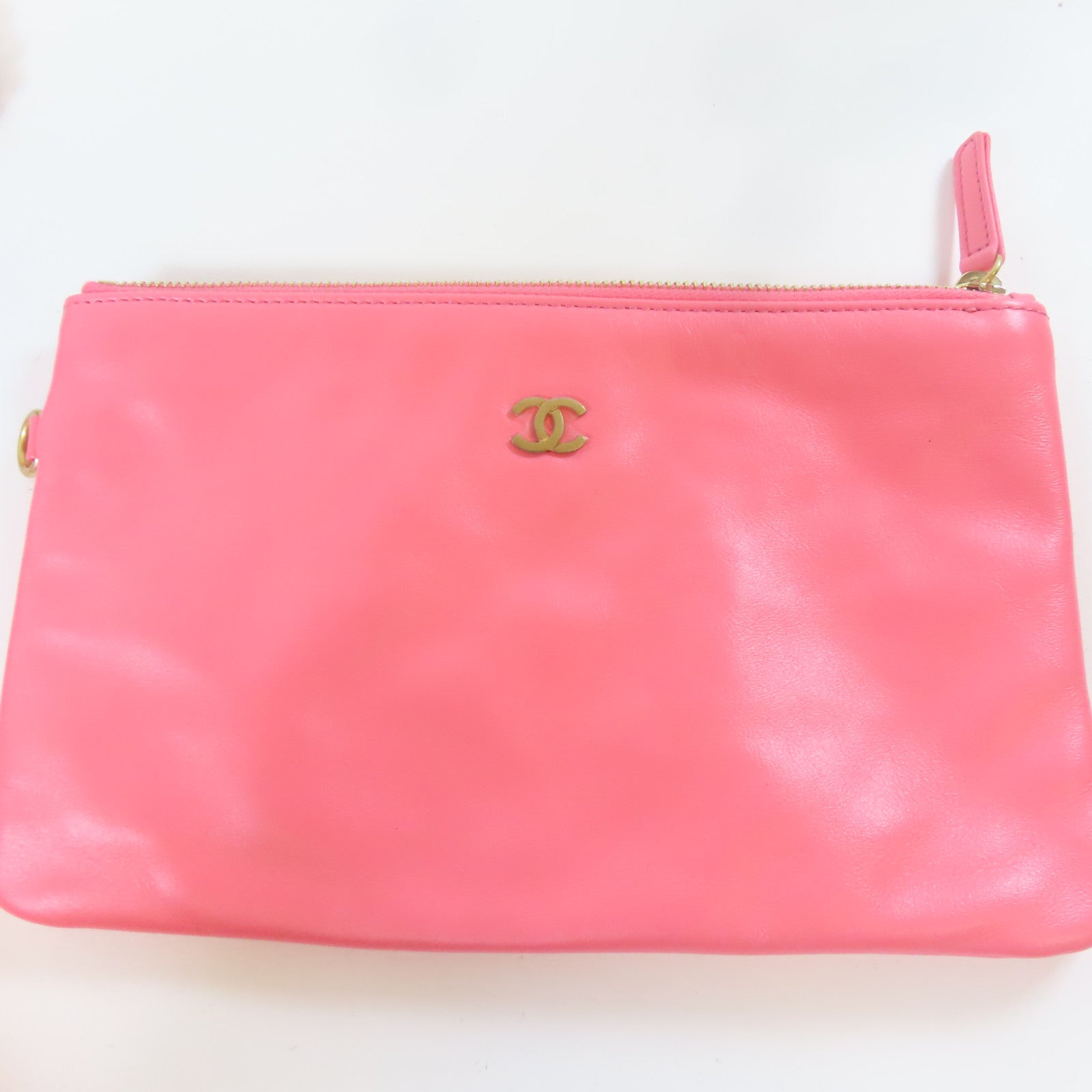 CHANEL 【激減優惠】菱格牛皮皮革C22 Small金扣鏈帶肩背袋粉紅色