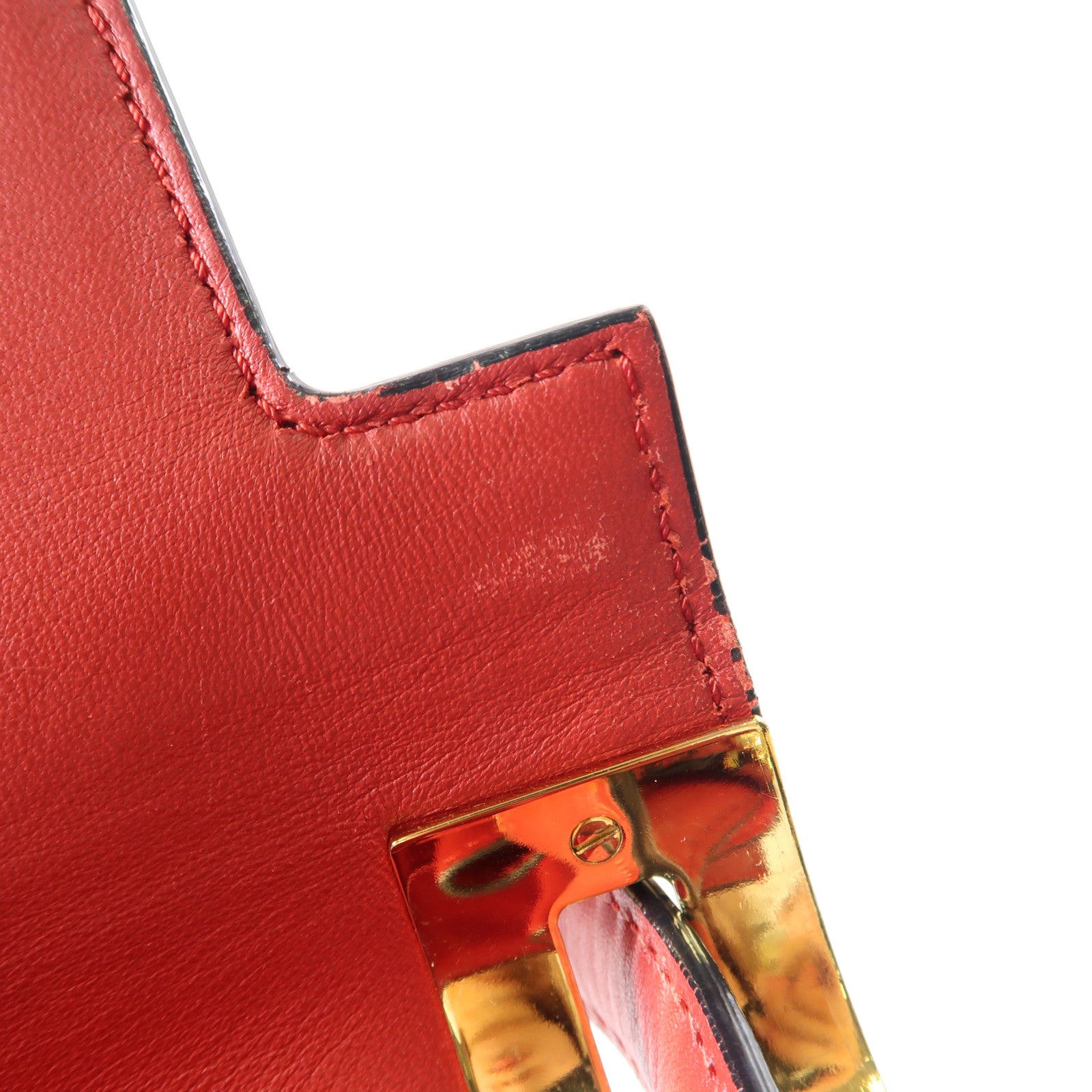 Valentino GHW 2 Way Shoulder Bag Calfskin Leather Red