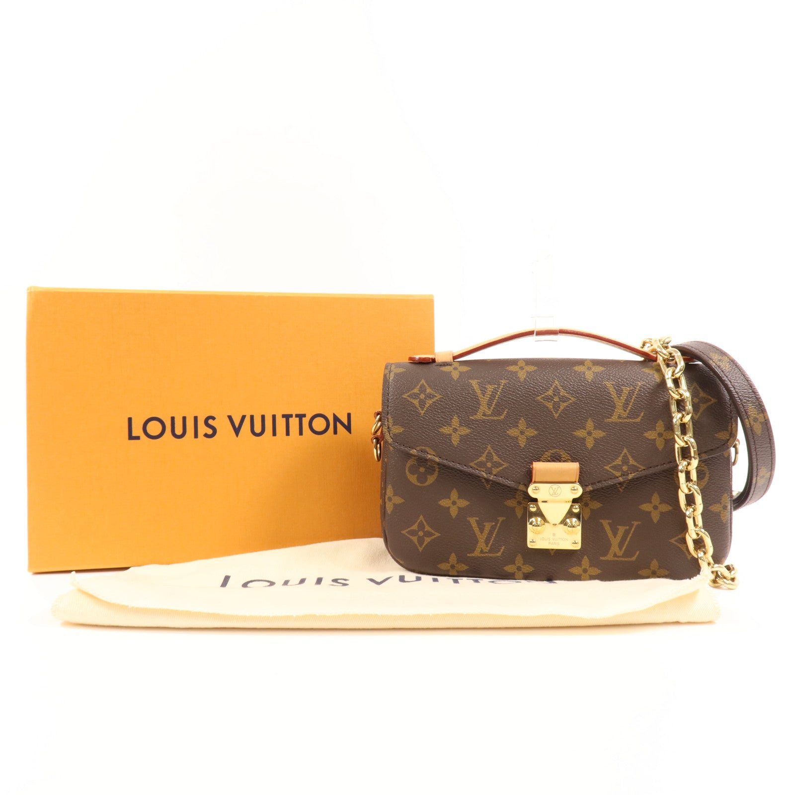 LOUIS VUITTON Monogram Pochette Metis East West金扣手挽肩背兩用袋