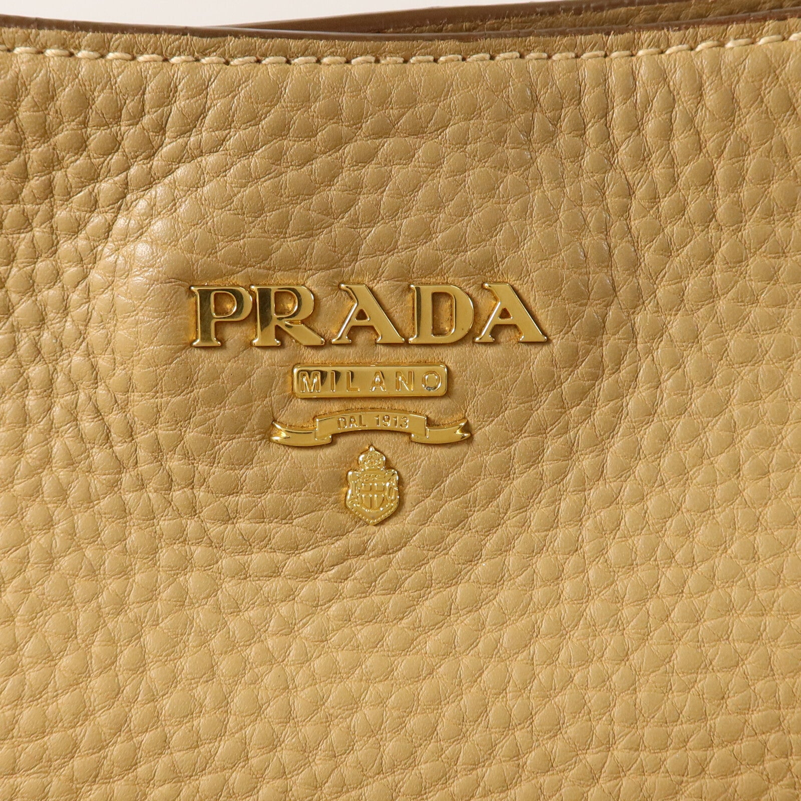 PRADA 牛皮皮革Hobo Bag金扣肩背袋