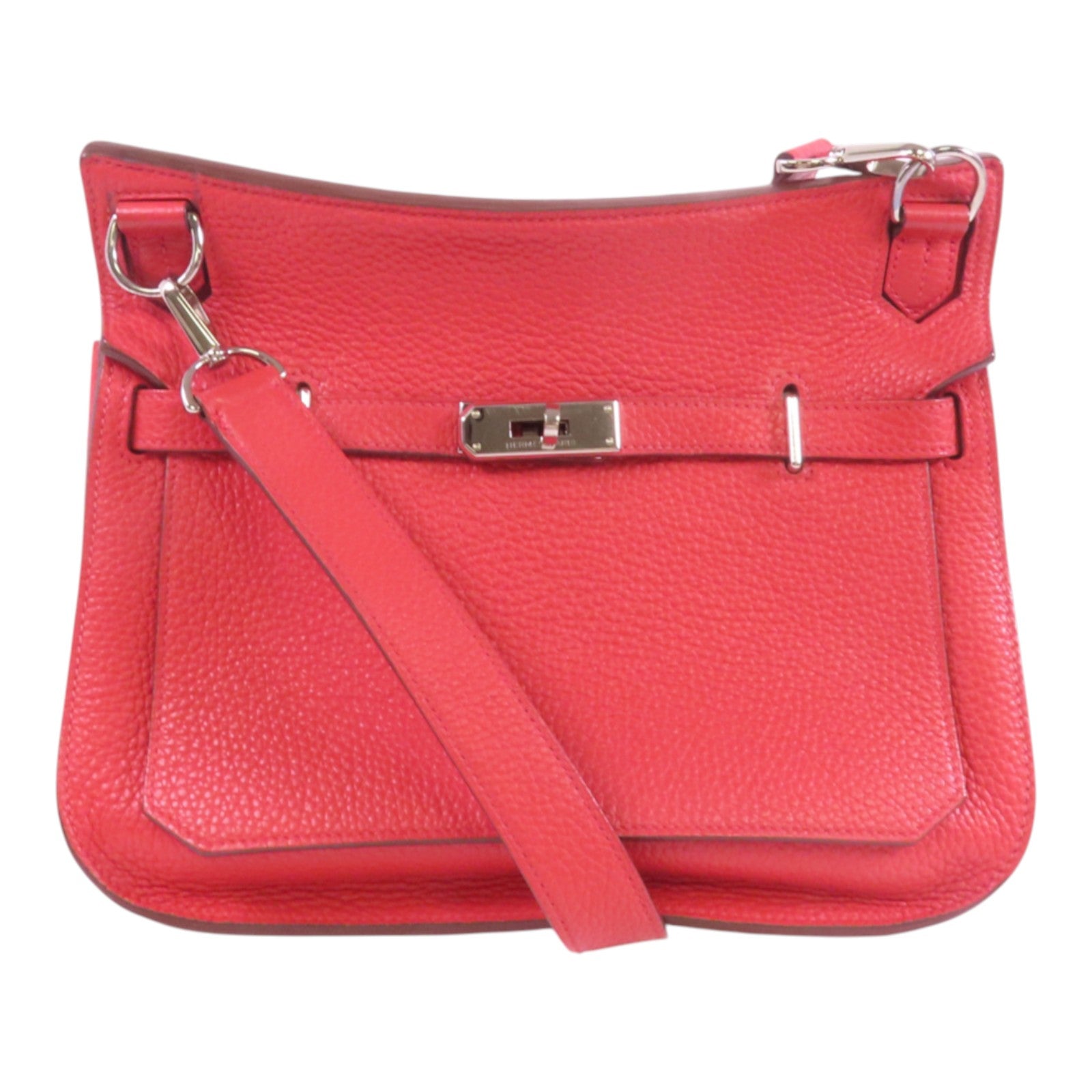 HERMES Clemence皮革Jypsiere 28銀扣肩背袋
