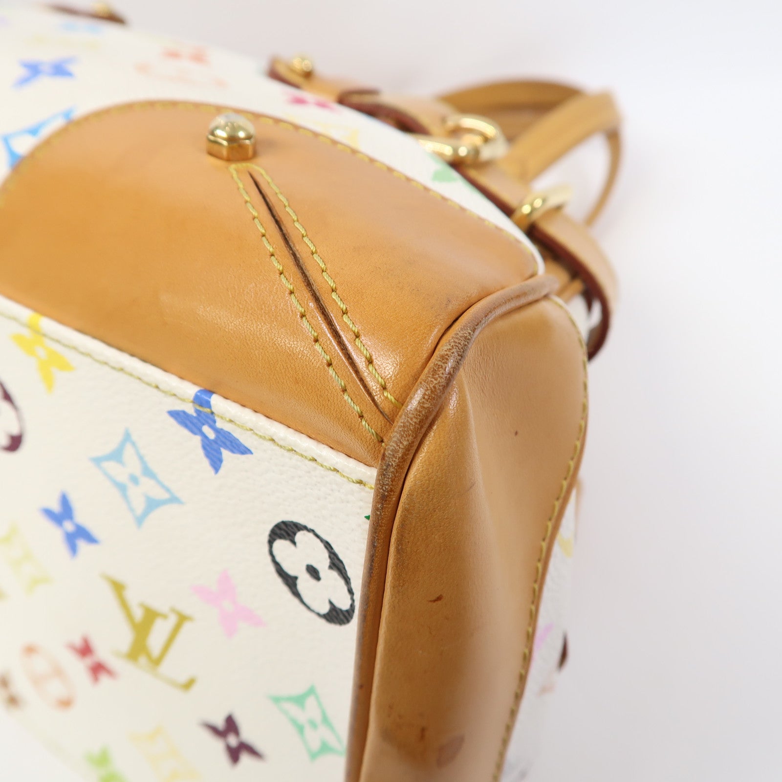 LOUIS VUITTON 【激減優惠】Monogram Multicolore Claudia金扣肩背袋啡色/白色
