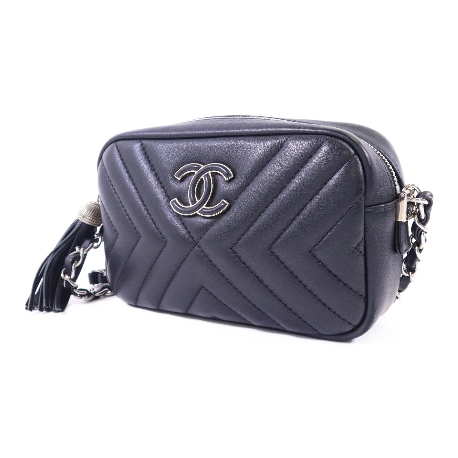 CHANEL 【激減優惠】羊皮皮革Shoulder Bag銀扣鏈帶肩背袋