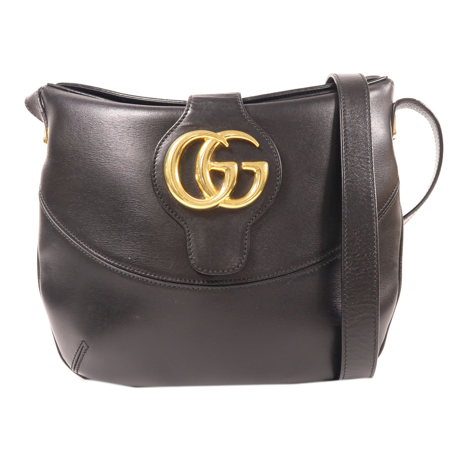 GUCCI 牛皮皮革Shoulder Bag金扣肩背袋黑色